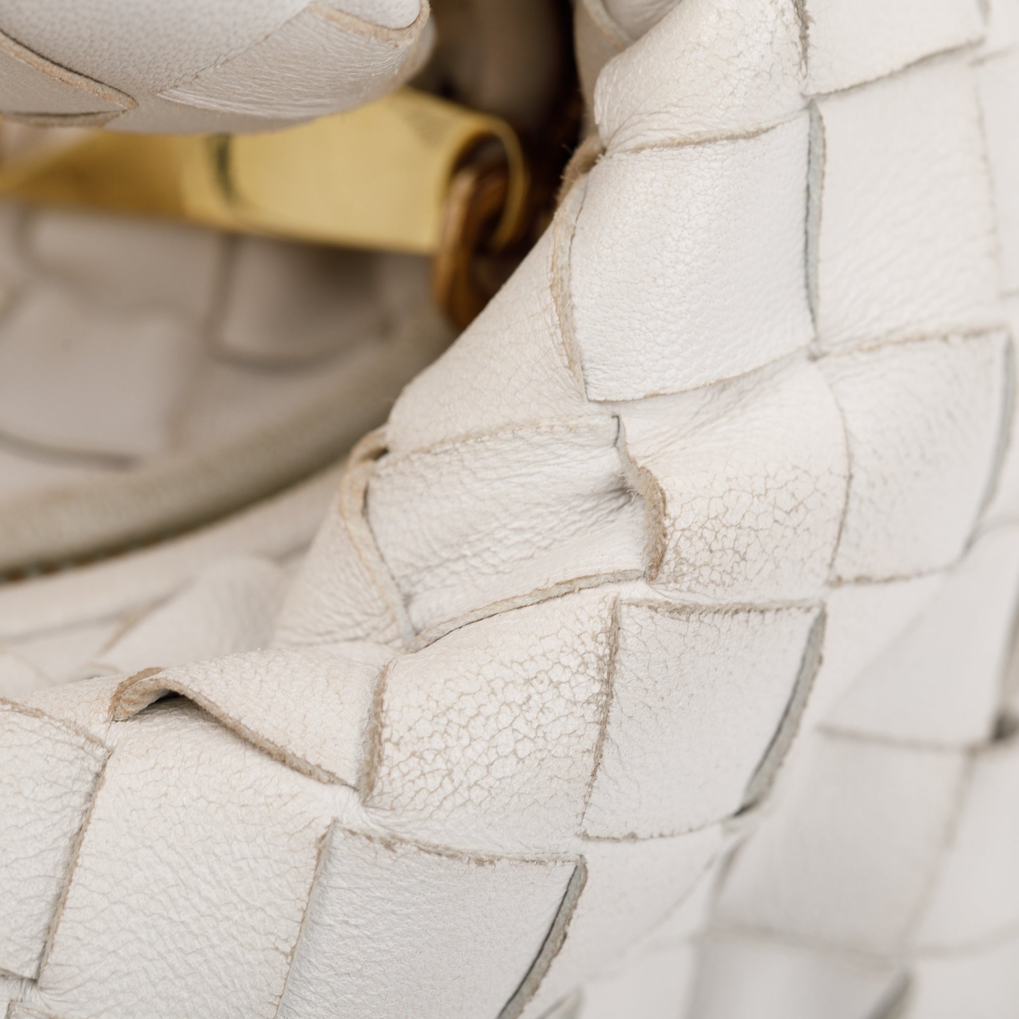 Bottega Veneta White Intrecciato Leather Mini Jodie Bag