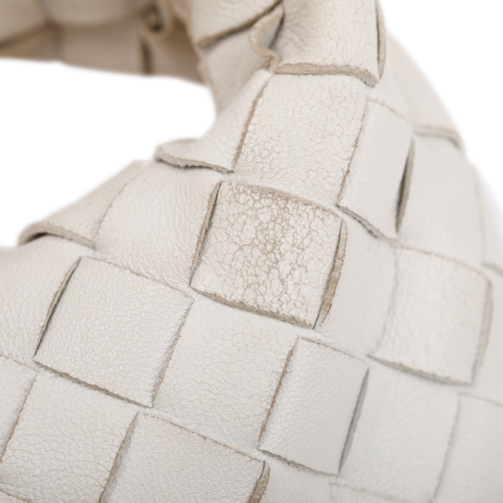 Bottega Veneta White Intrecciato Leather Mini Jodie Bag