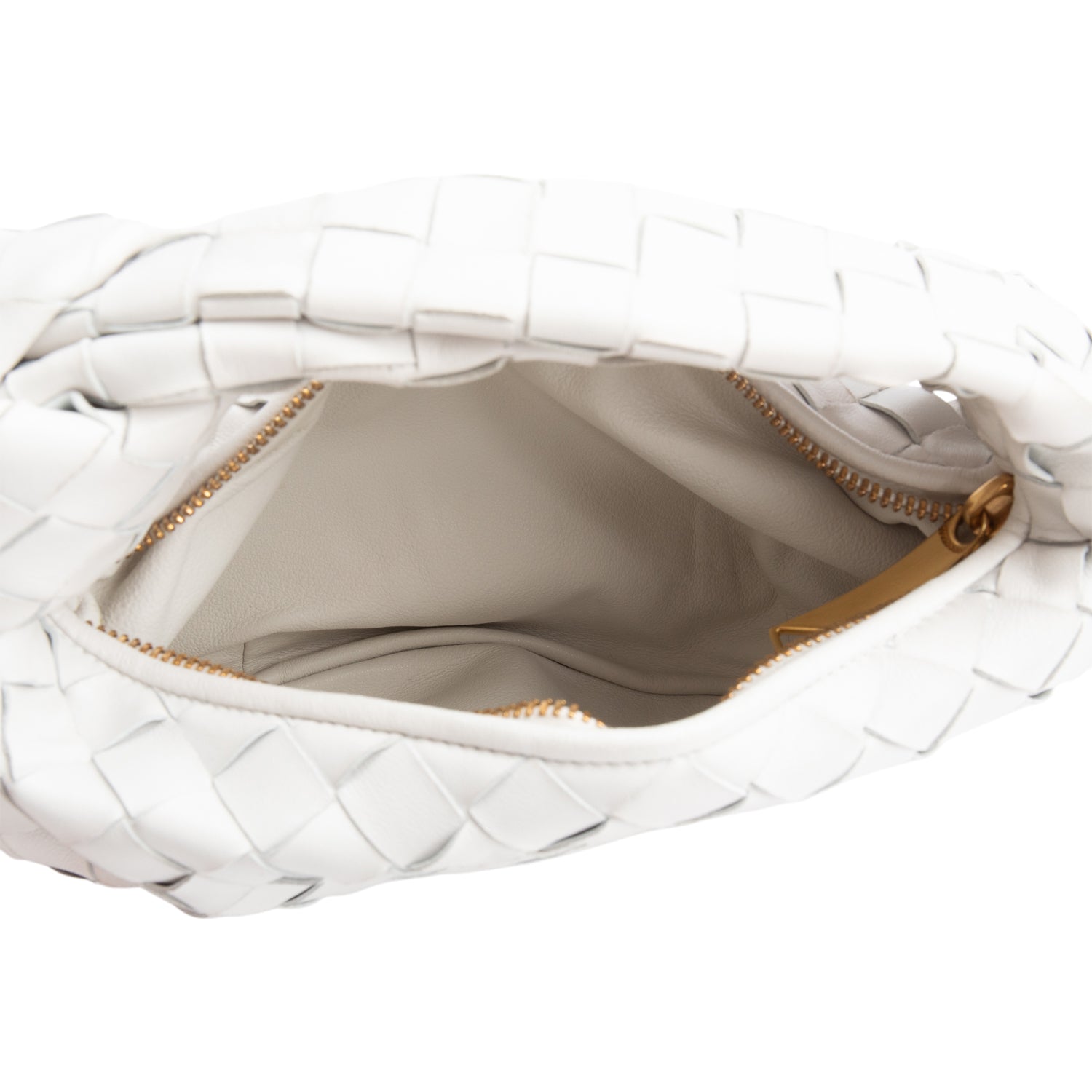 Bottega Veneta White Intrecciato Leather Mini Jodie Bag