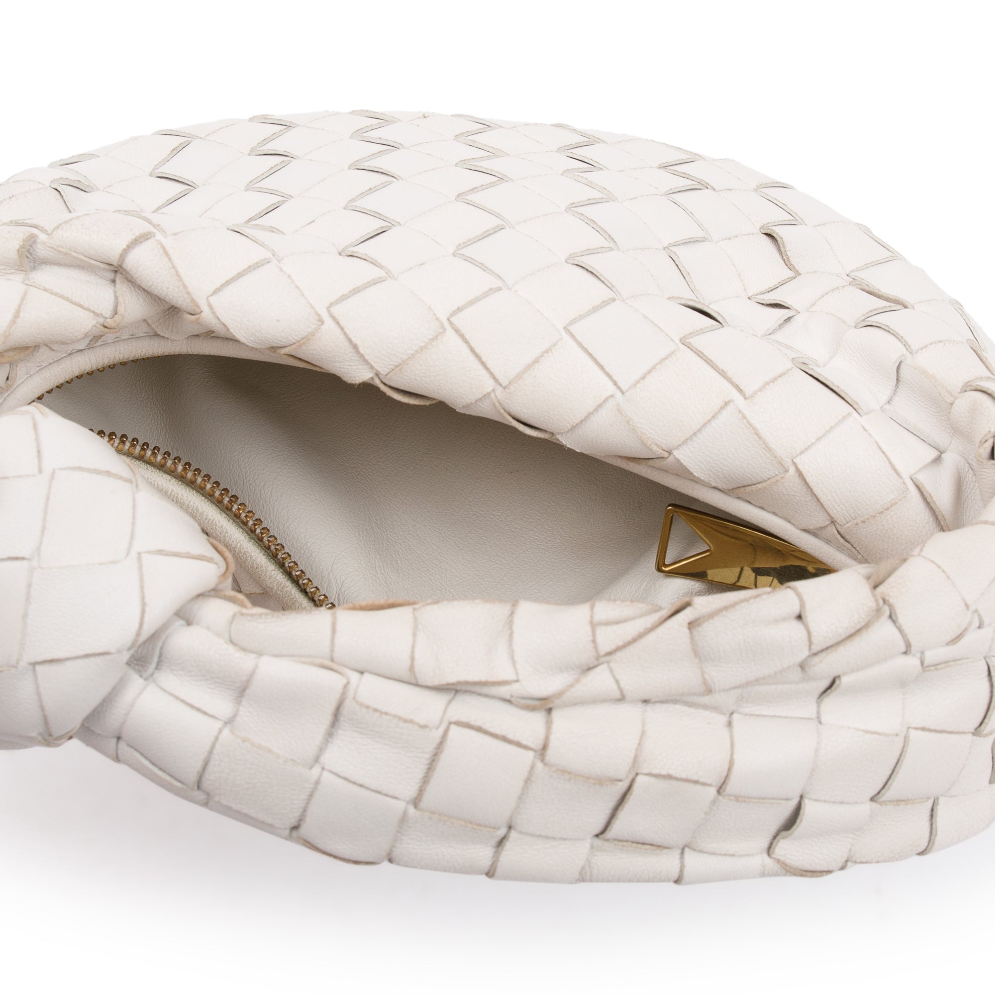 Bottega Veneta White Intrecciato Leather Mini Jodie Bag