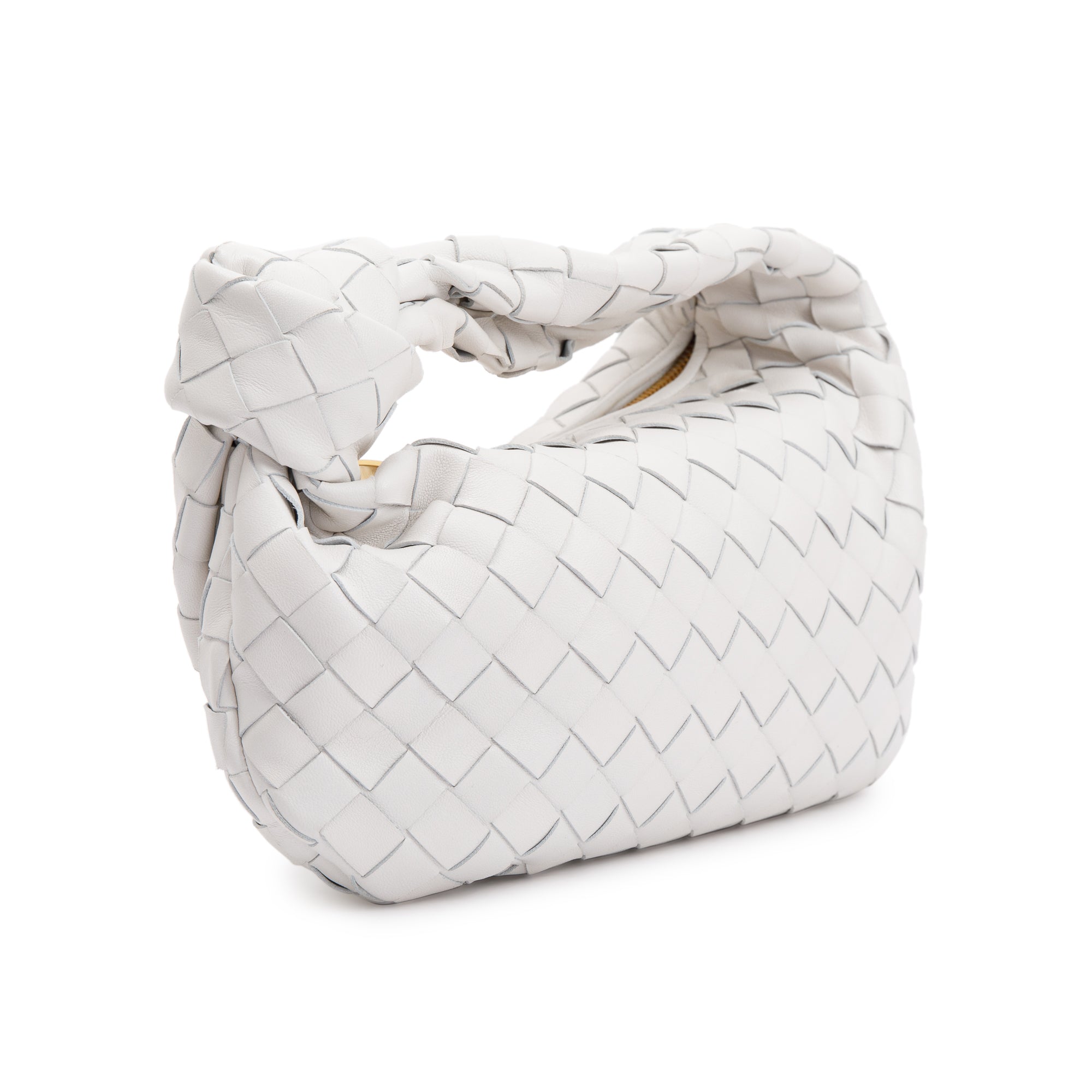 Bottega Veneta White Intrecciato Mini Jodie Bag