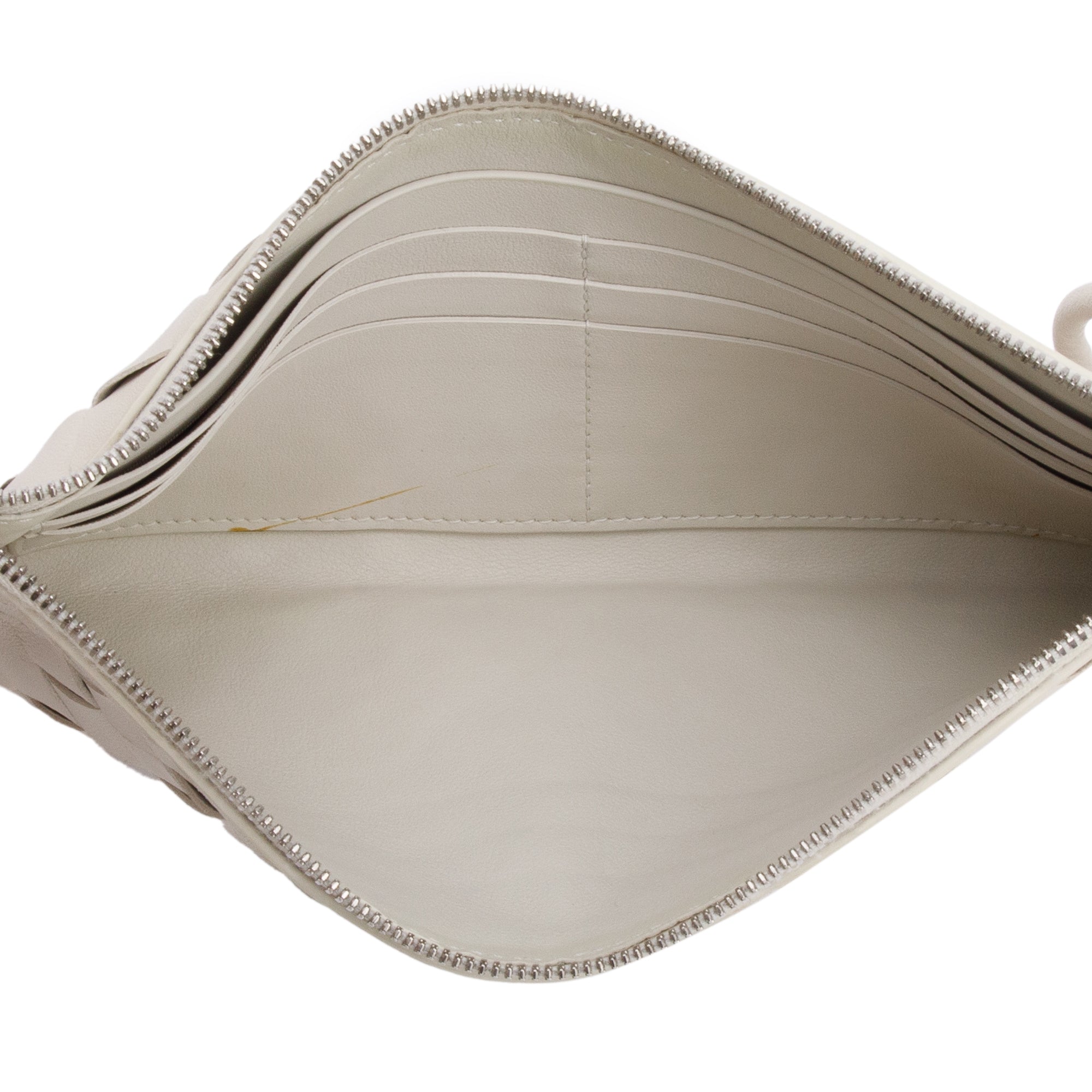 Bottega Veneta White Intrecciato Nappa Leather Double Pouch Crossbody Bag