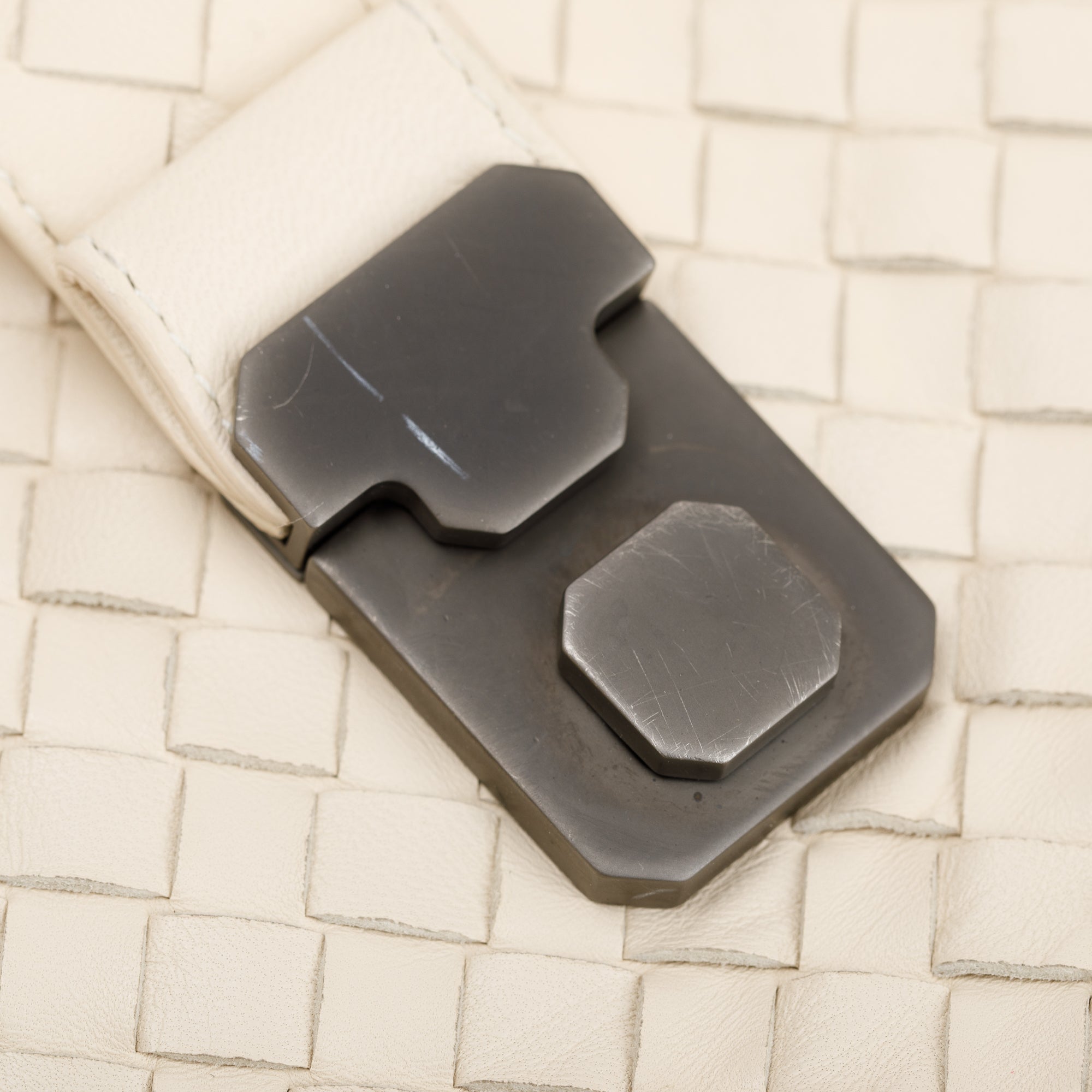 Bottega Veneta White Intrecciato Nappa Leather Large Capi Tote