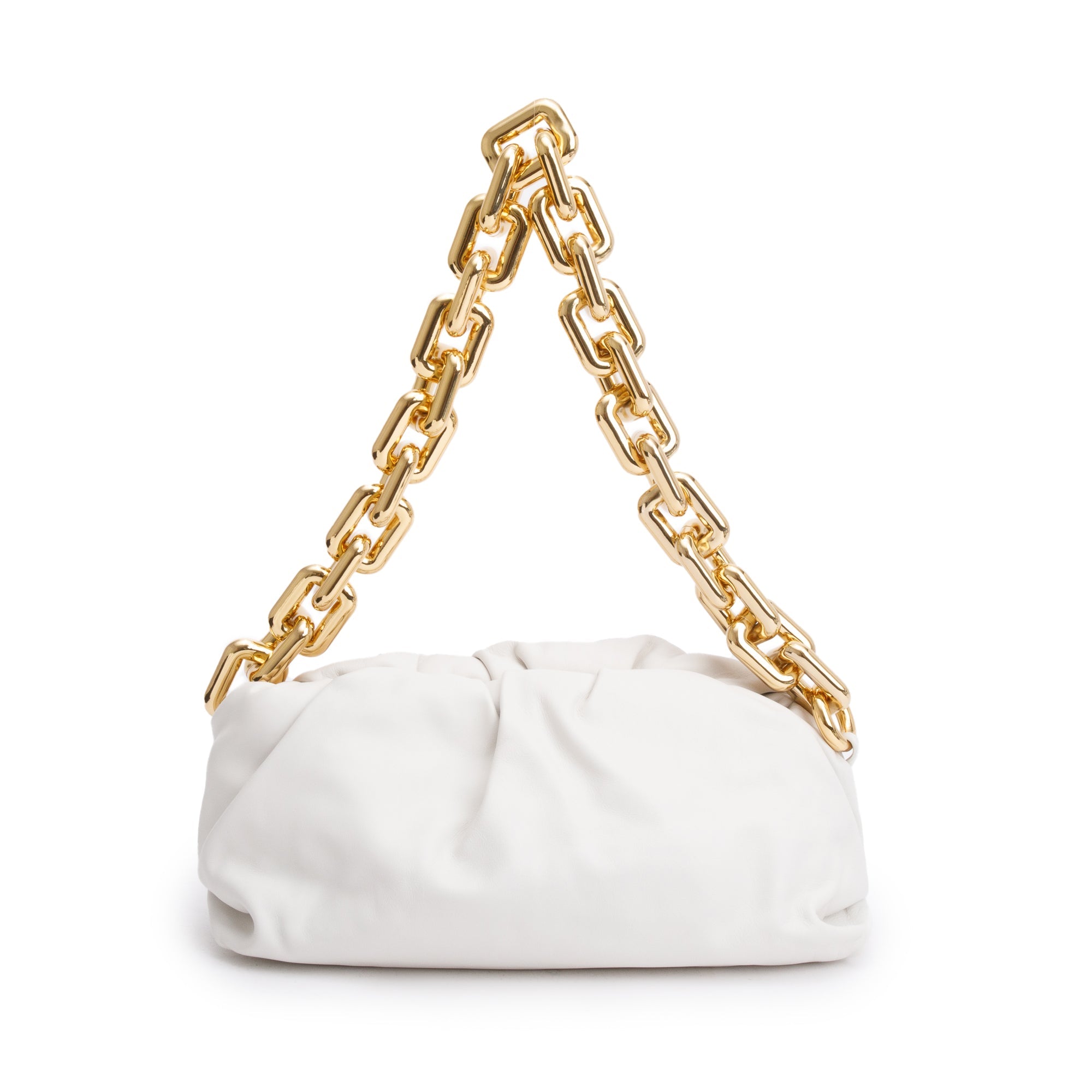 Bottega Veneta White Nappa Leather The Chain Pouch