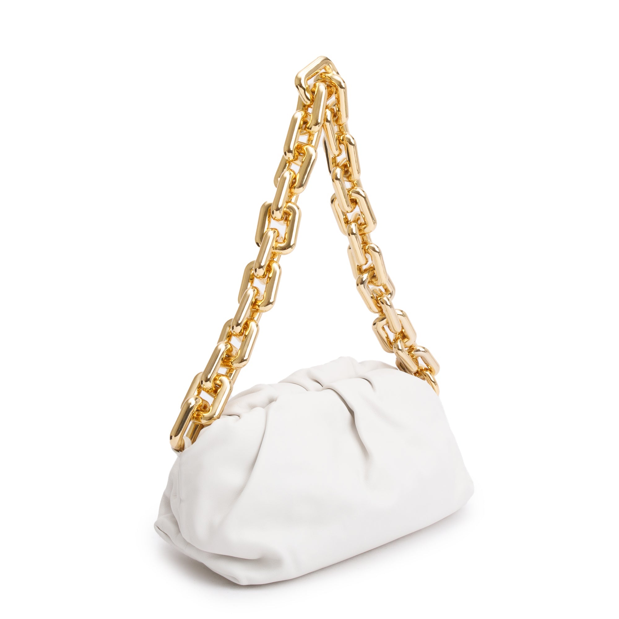 Bottega Veneta White Nappa Leather The Chain Pouch