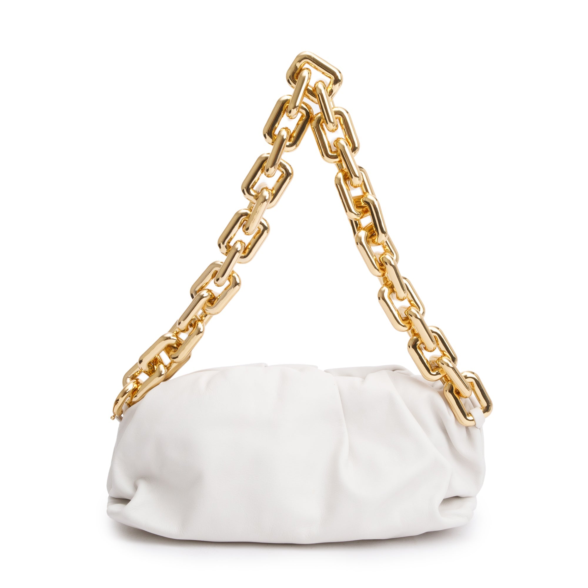 Bottega Veneta White Nappa Leather The Chain Pouch