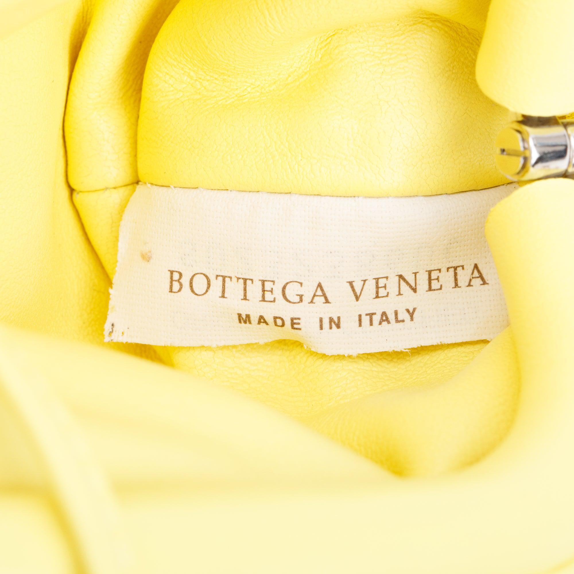 Bottega Veneta Yellow Calfskin Leather Extra Mini Pouch w/ Box