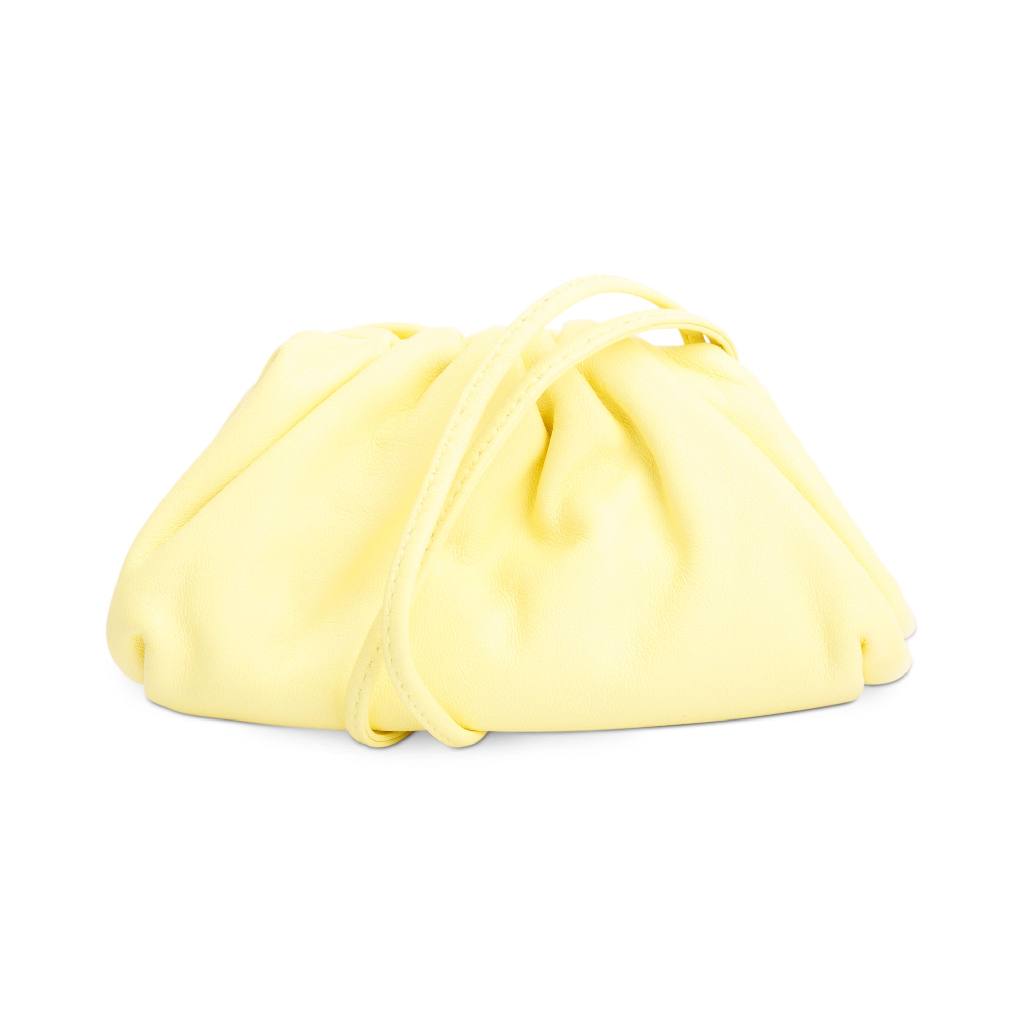 Bottega Veneta Yellow Calfskin Leather Extra Mini Pouch w/ Box