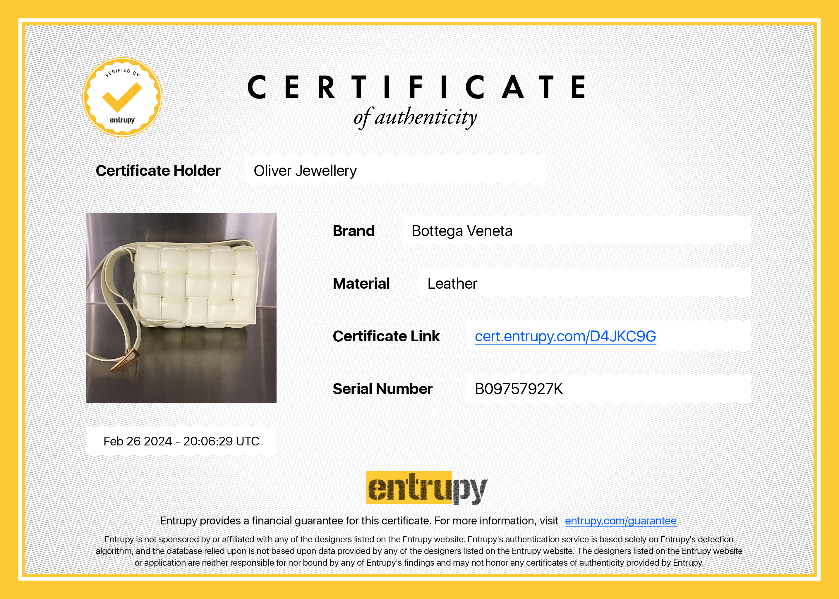 Bottega Veneta Yellow Nappa Intrecciato Padded Cassette Bag