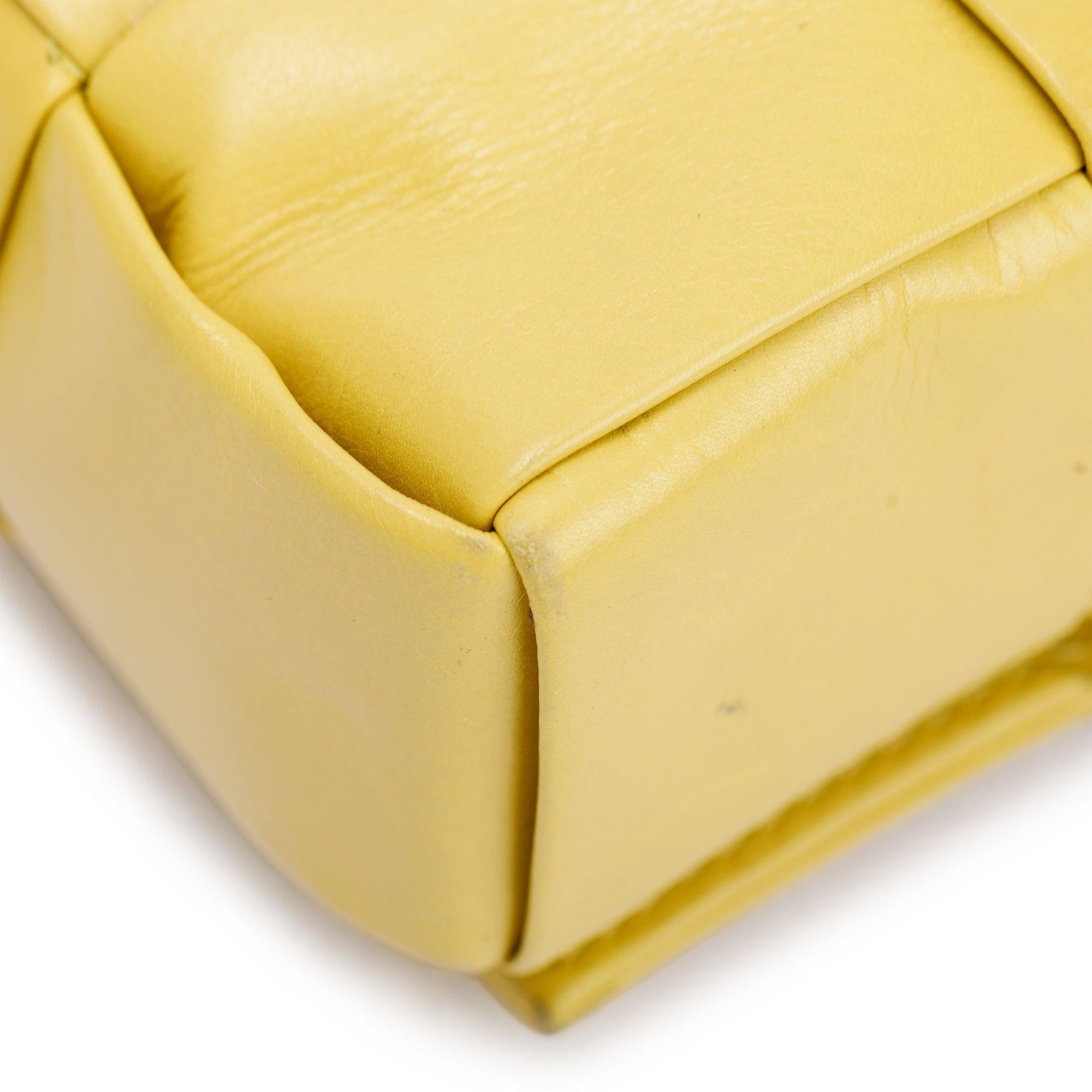 Bottega Veneta Yellow Paper Intrecciato Cassette Bag w/ Zip Pouch