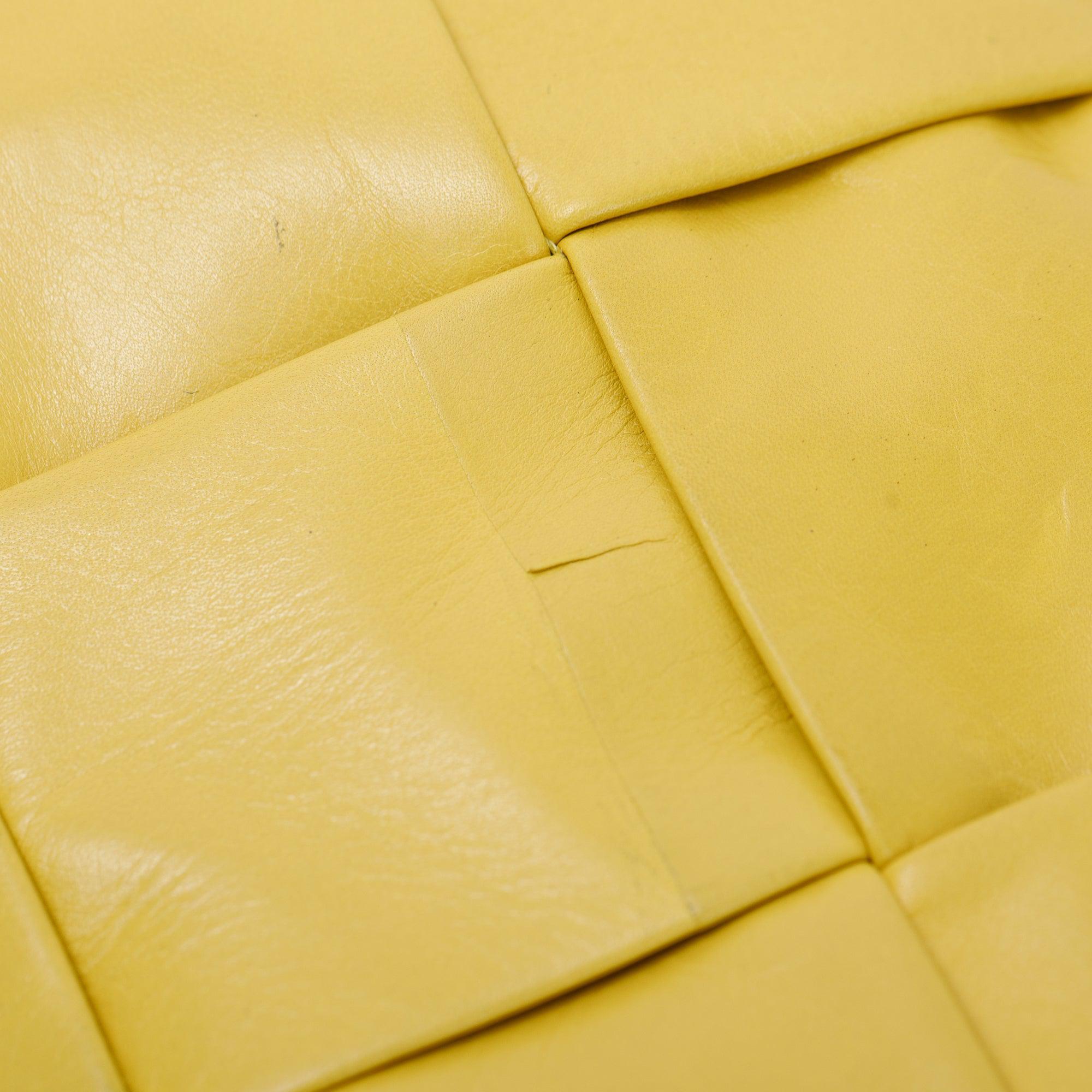 Bottega Veneta Yellow Paper Intrecciato Cassette Bag w/ Zip Pouch