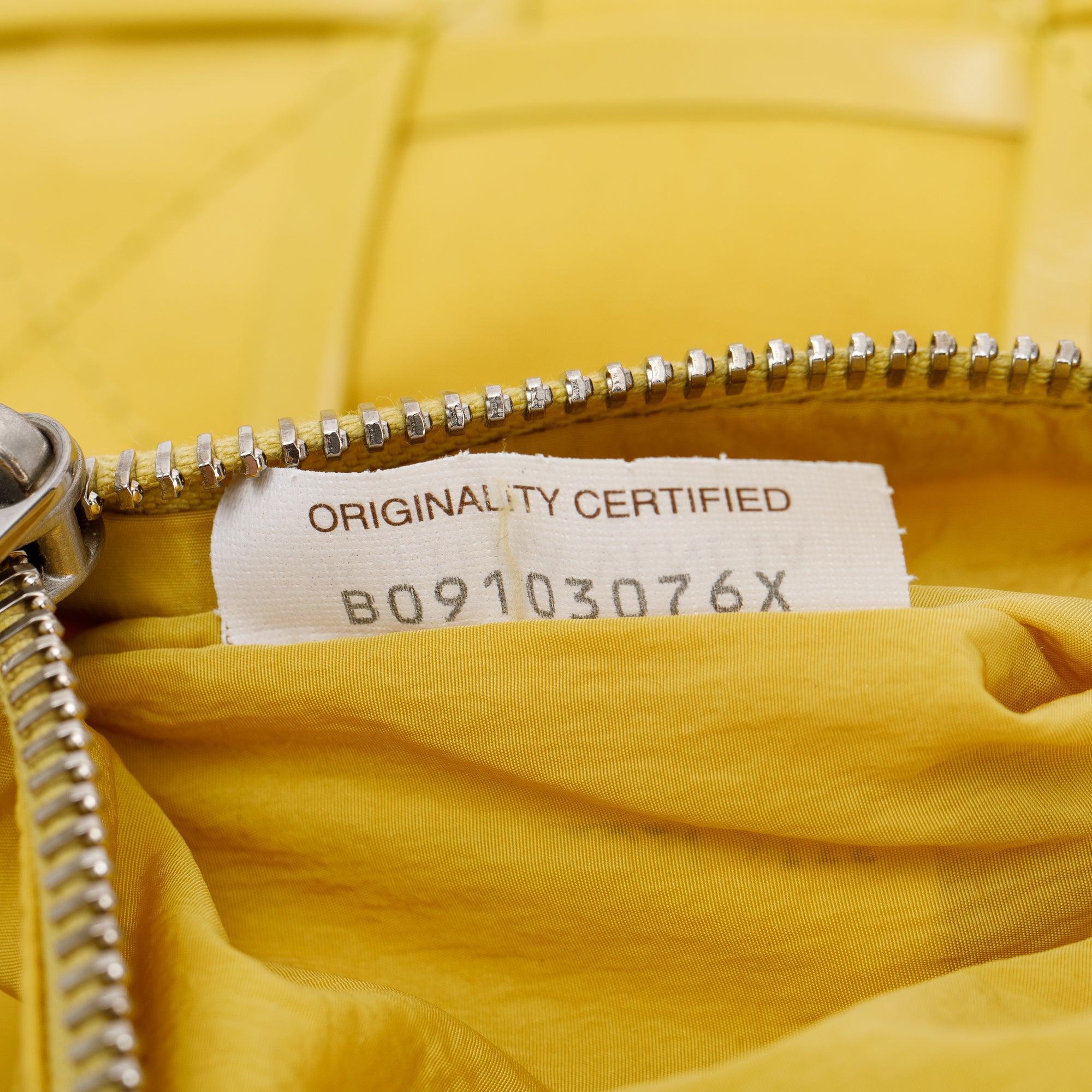 Bottega Veneta Yellow Paper Intrecciato Cassette Bag w/ Zip Pouch