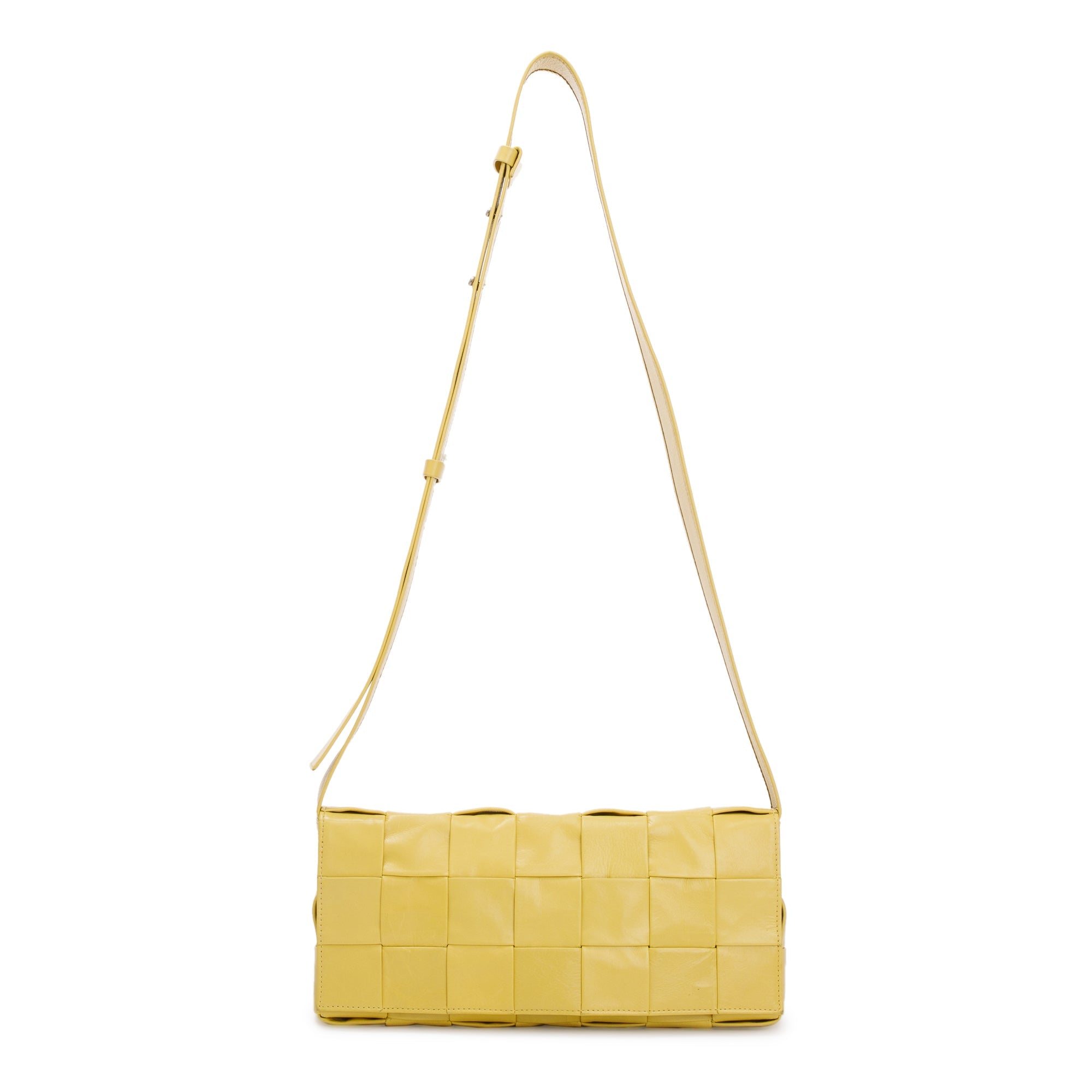 Bottega Veneta Yellow Paper Intrecciato Cassette Bag w/ Zip Pouch