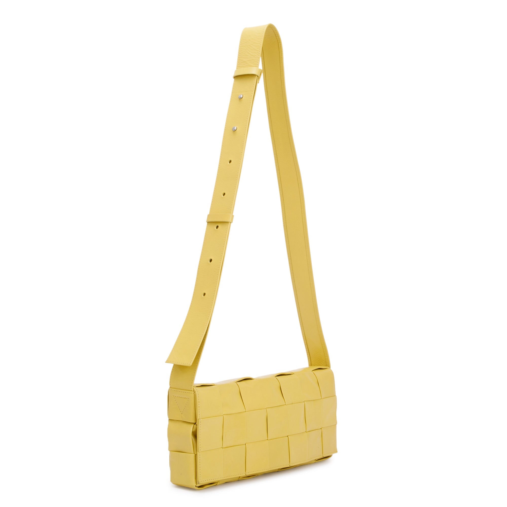 Bottega Veneta Yellow Paper Intrecciato Cassette Bag w/ Zip Pouch