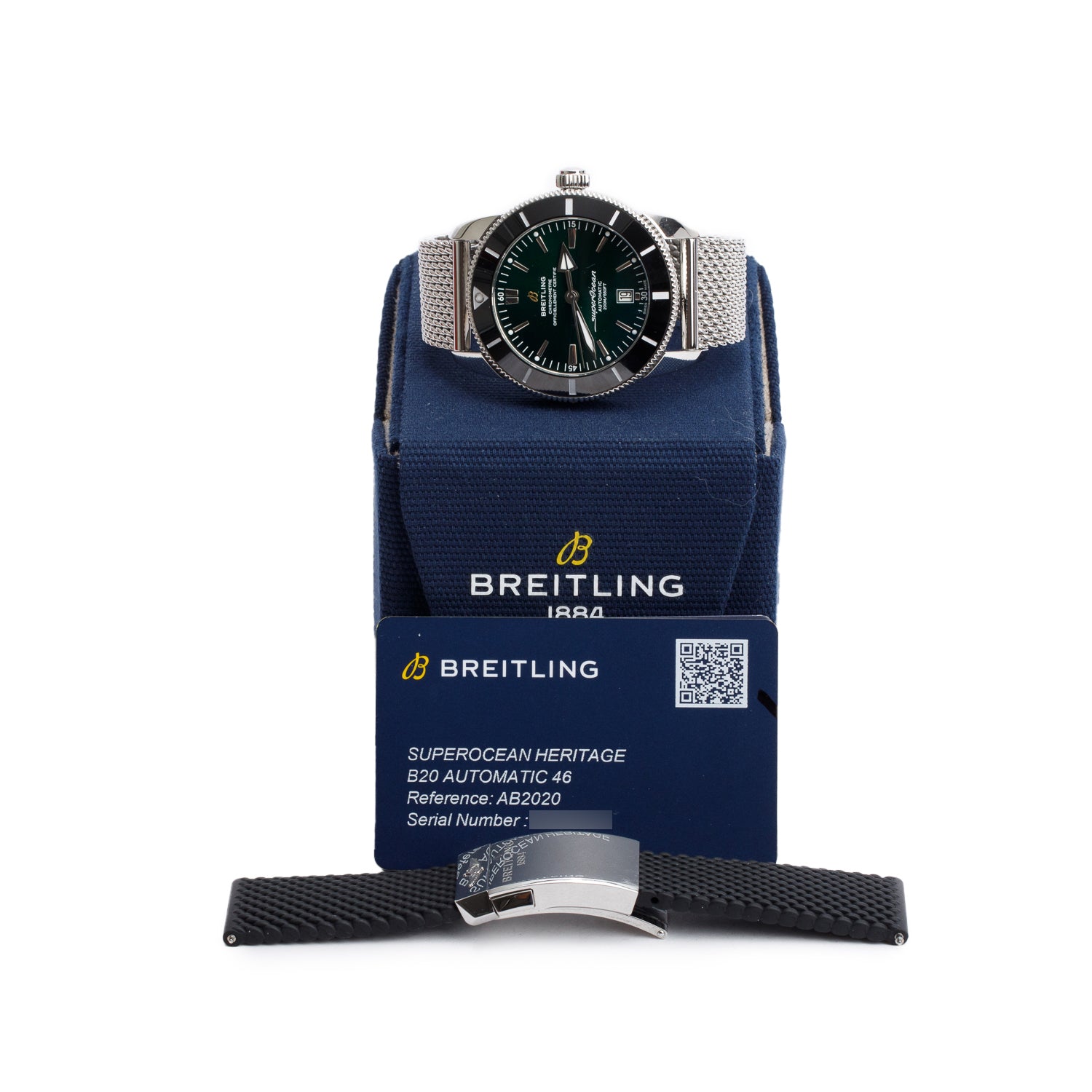 Breitling Stainless Steel Superocean Heritage B20 46 MM Automatic Watch Green Dial AB2020 w/ Box, Papers