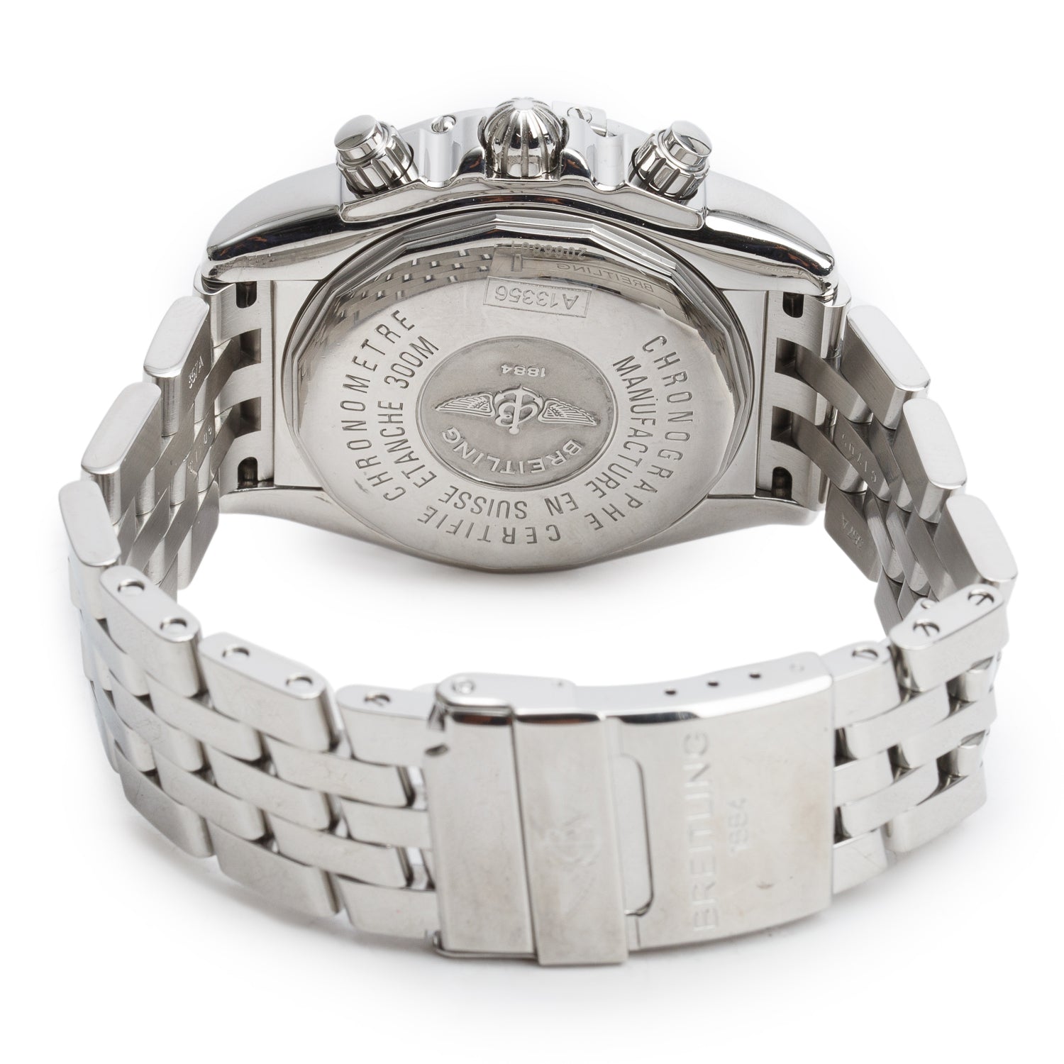 Breitling Stainless Steel Diamond Bezel Chronomat Evolution 44 MM Automatic Chronograph Watch Mother of Pearl Dial A13356