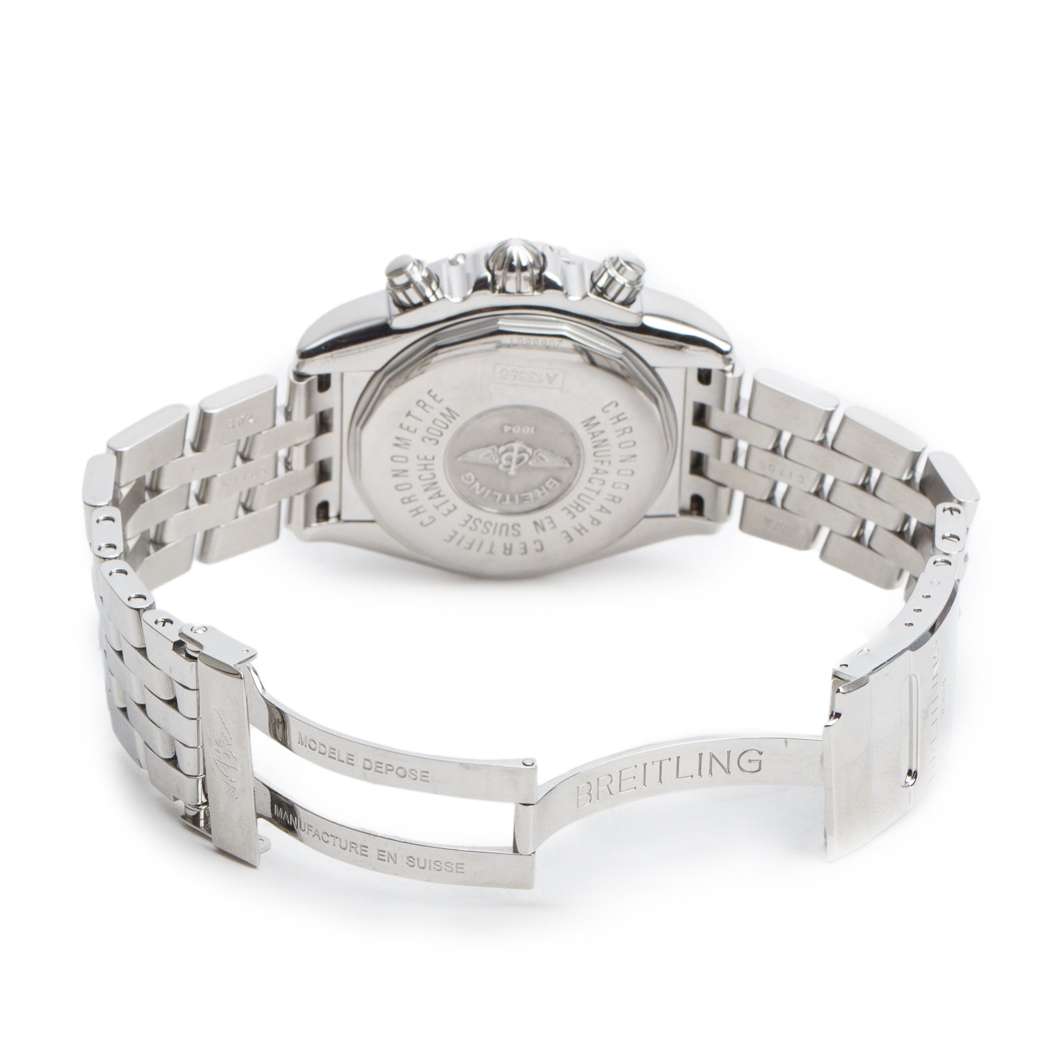 Breitling Stainless Steel Diamond Bezel Chronomat Evolution 44 MM Automatic Chronograph Watch Mother of Pearl Dial A13356
