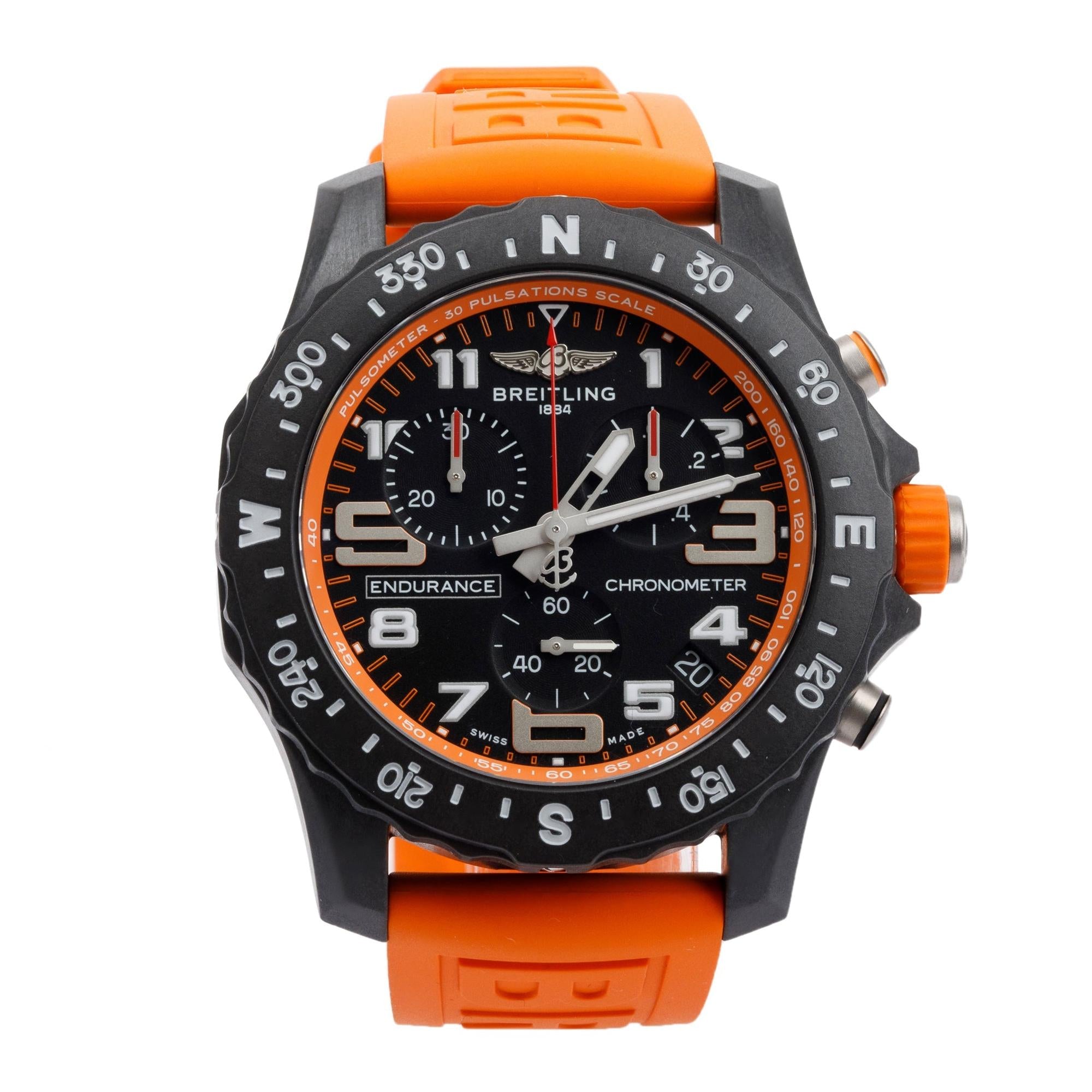 Breitling Breitlight Black Polymer Endurance Pro 44MM Watch w/ Box & Papers