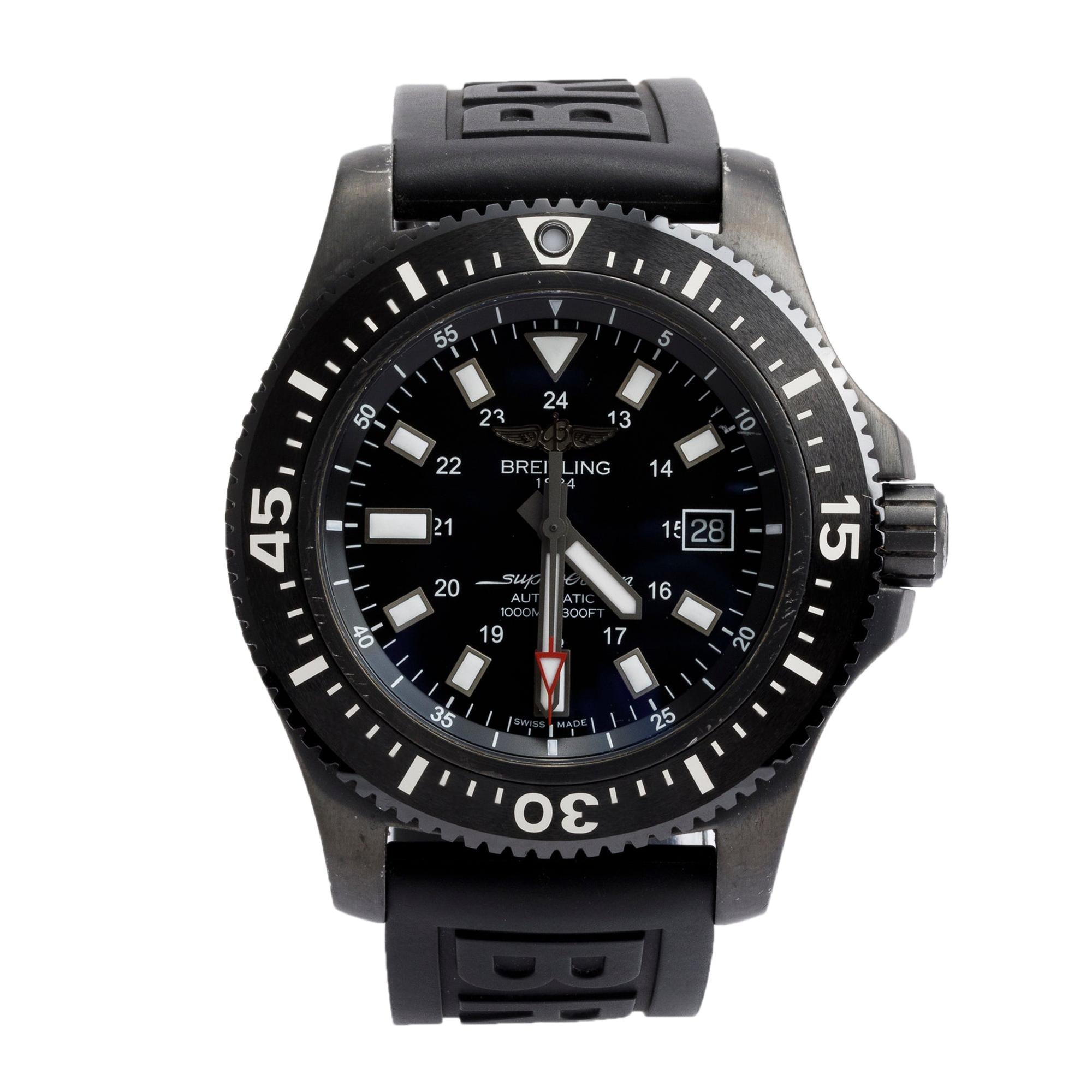 Breitling DLC-Coated Stainless Steel Superocean 44 MM Special Automatic Watch w/ Case