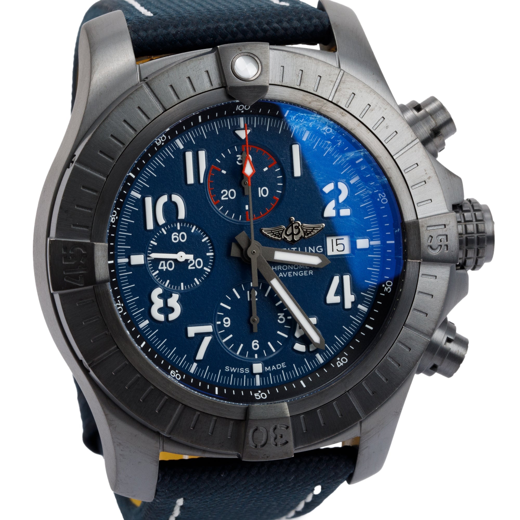 Breitling DLC Coated Titanium Super Avenger Night Mission 48 MM Automatic Chronograph Watch w/ Box & Papers