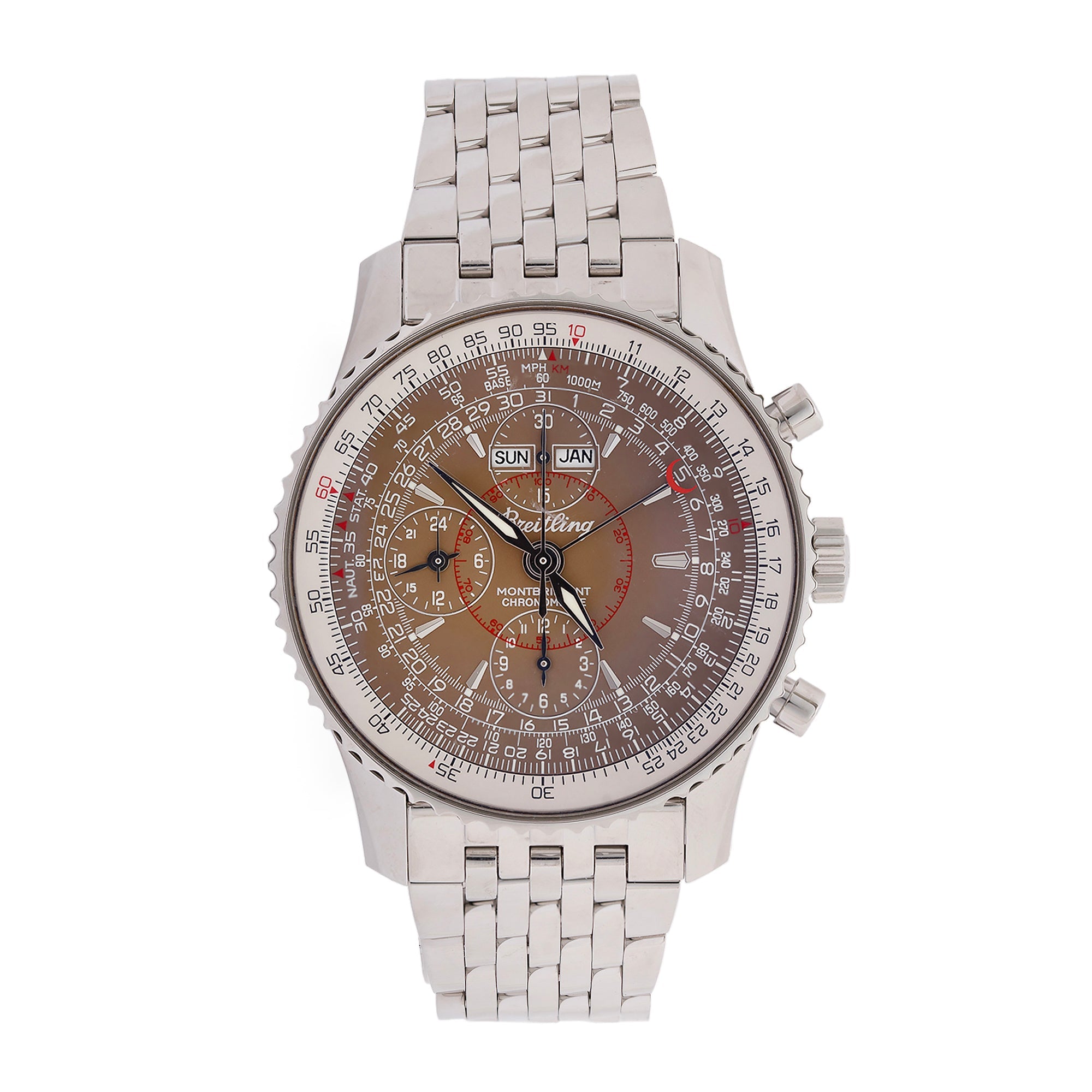 Breitling Montbrillant Datora 43MM Automatic Chronograph Watch w/ Box & Papers