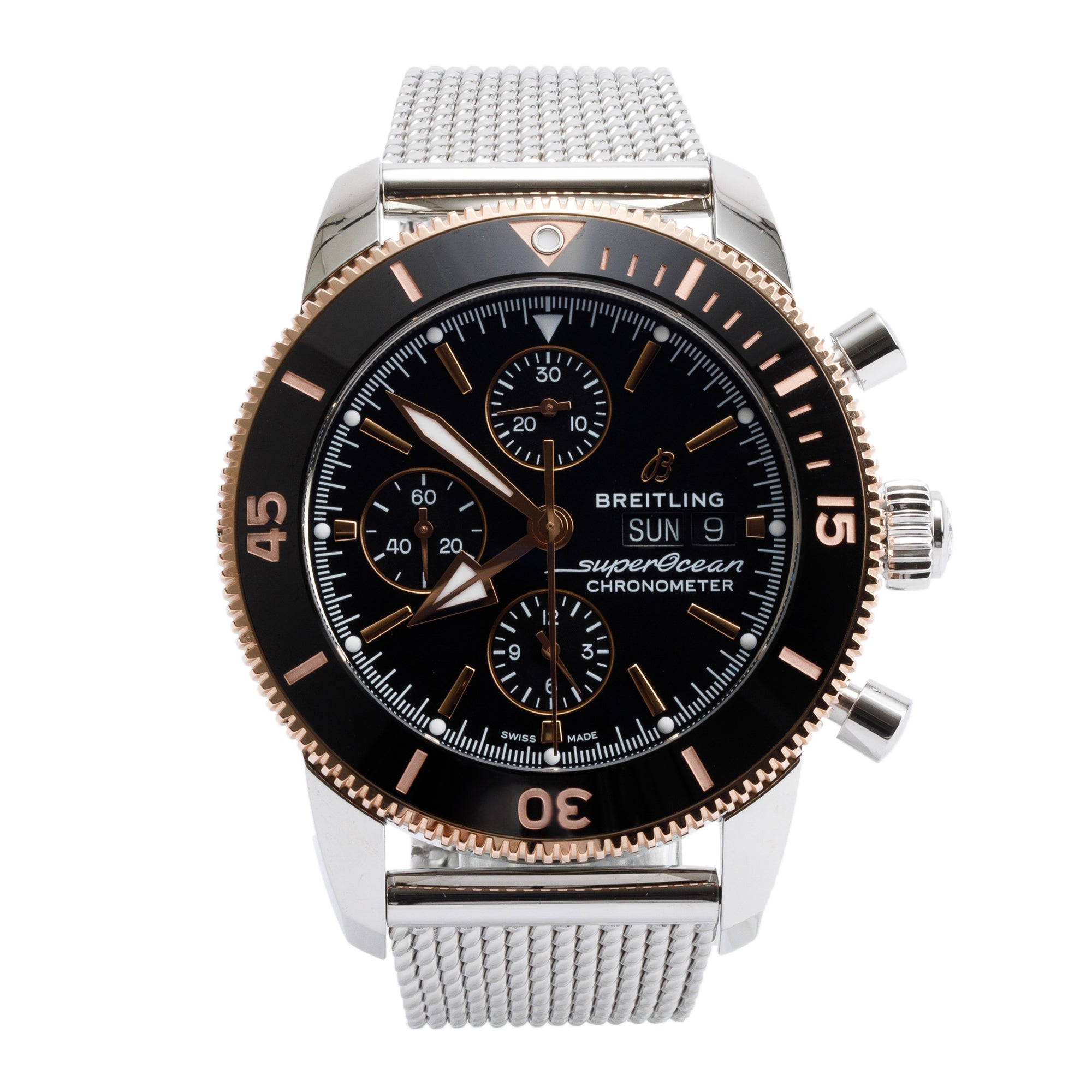 Breitling Stainless Steel & 18k Rose Gold Superocean Heritage Chronograph 44 MM Automatic Watch
