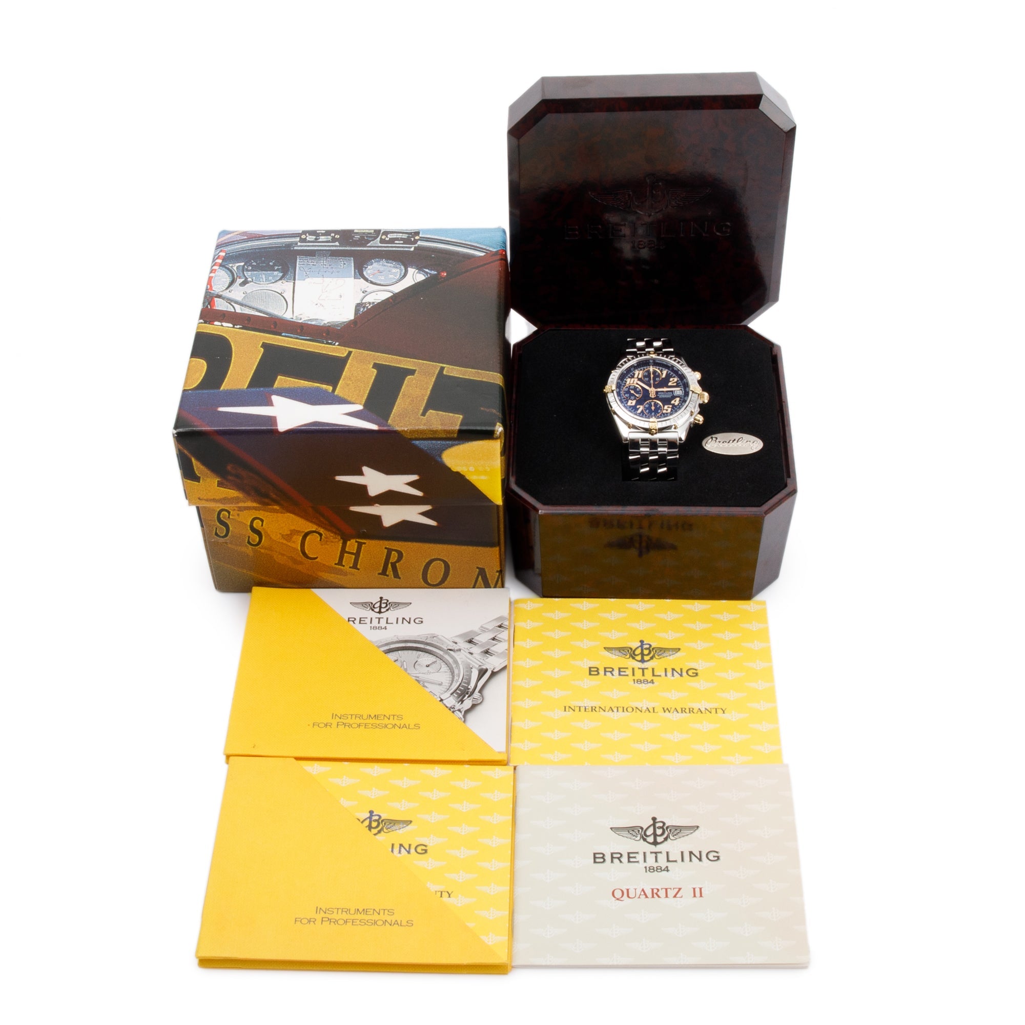 Breitling Stainless Steel & 18k Yellow Gold Chronomat 39 MM Automatic Watch w/ Box & Papers