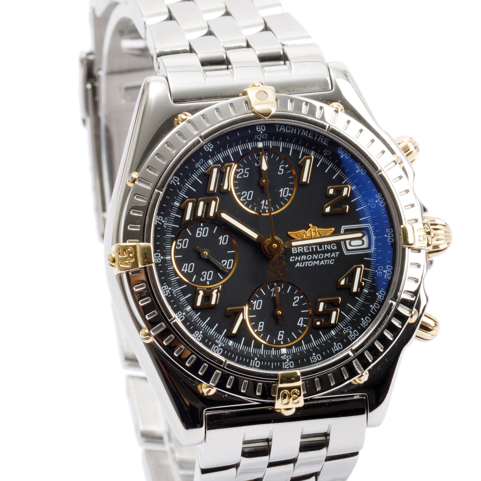 Breitling Stainless Steel & 18k Yellow Gold Chronomat 39 MM Automatic Watch w/ Box & Papers