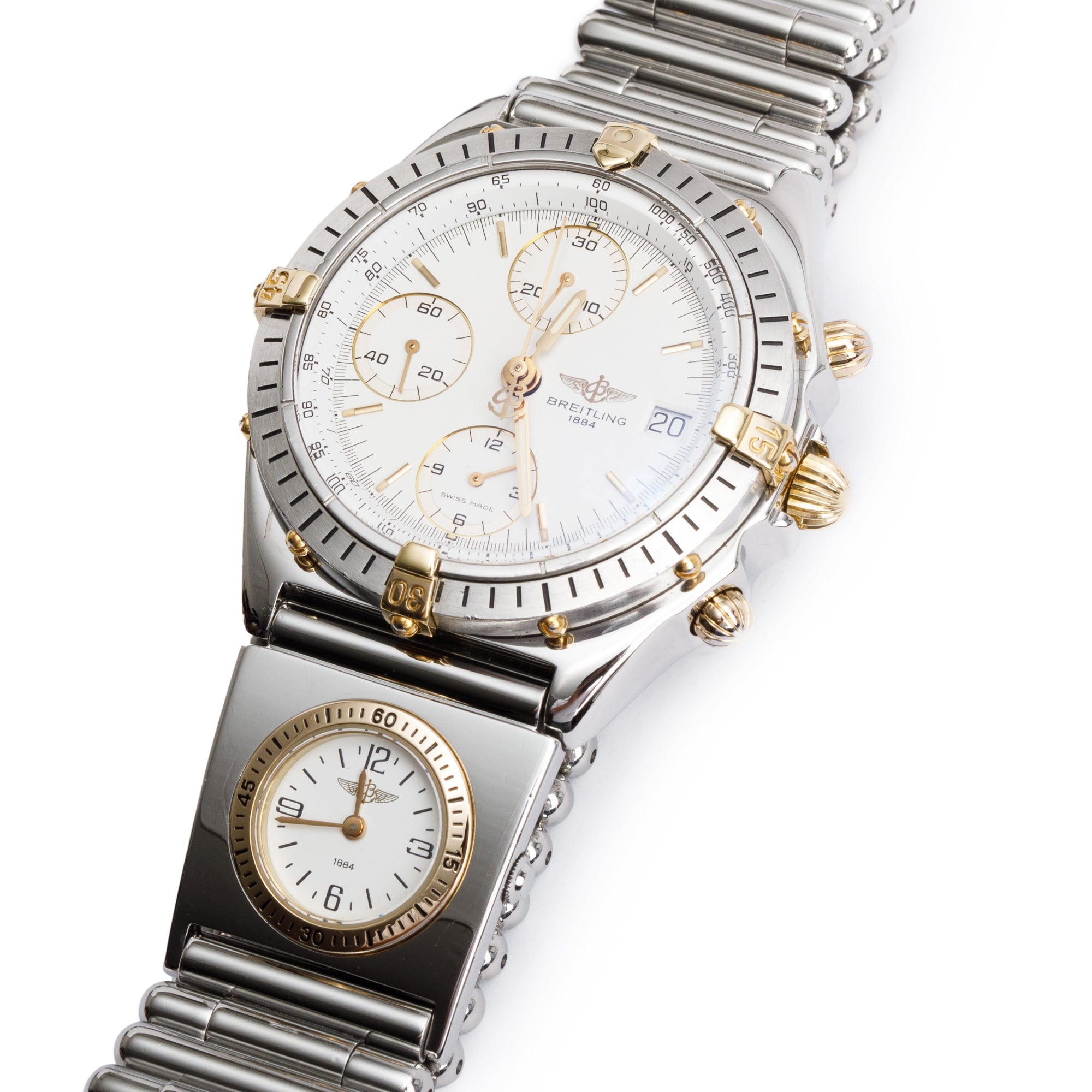 Breitling Stainless Steel & 18k Yellow Gold Chronomat UTC 39 MM Chronograph Automatic Watch w/ Box & Papers