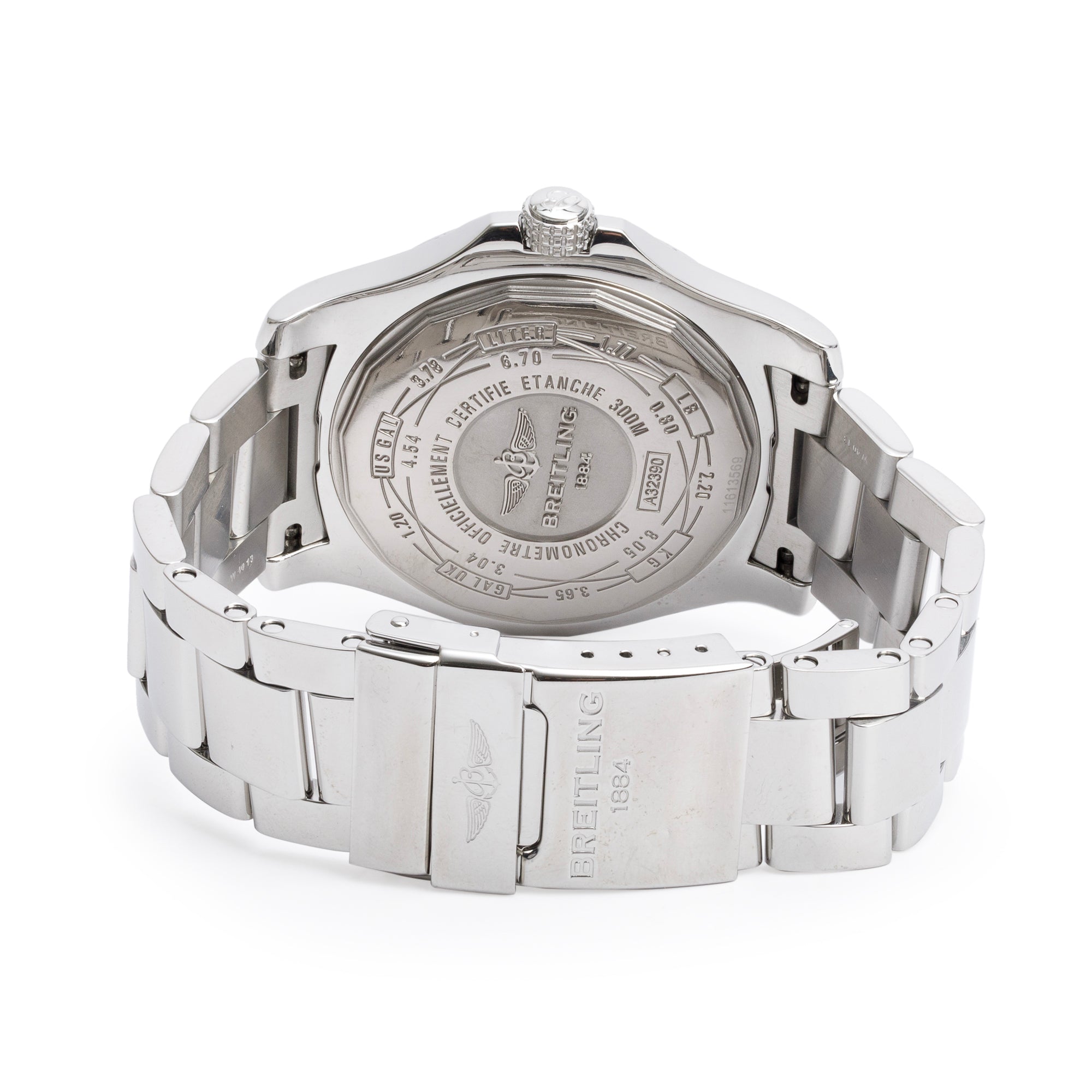 Breitling Stainless Steel Avenger II GMT 43 MM Automatic Watch Black Dial A32390 w/ Box, Papers & Extra Strap