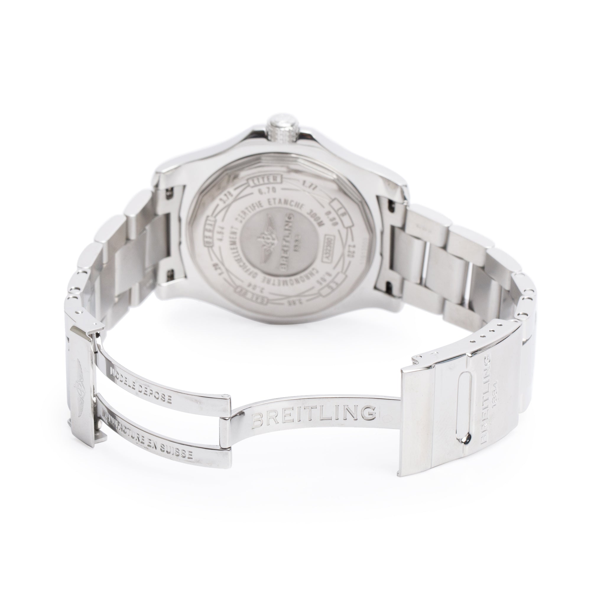 Breitling Stainless Steel Avenger II GMT 43 MM Automatic Watch Black Dial A32390 w/ Box, Papers & Extra Strap