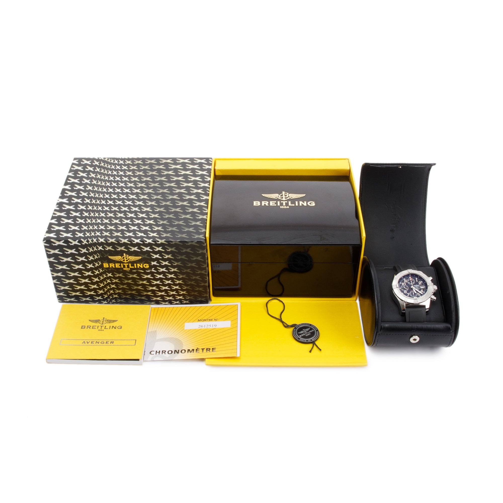 Breitling Stainless Steel Avenger Skyland Automatic Chronograph 45 MM Watch w/ Box & Papers