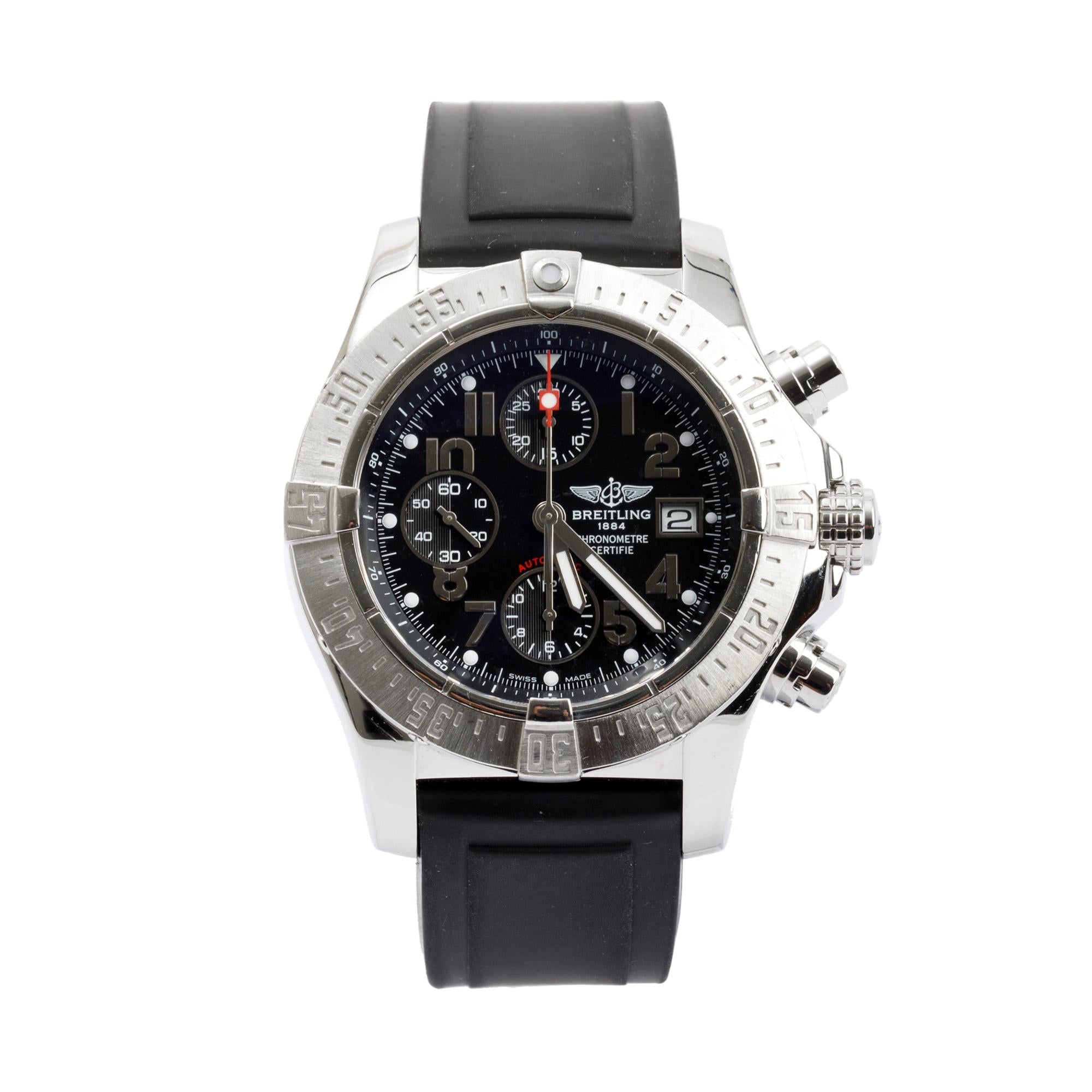 Breitling Stainless Steel Avenger Skyland Automatic Chronograph 45 MM Watch w/ Box & Papers