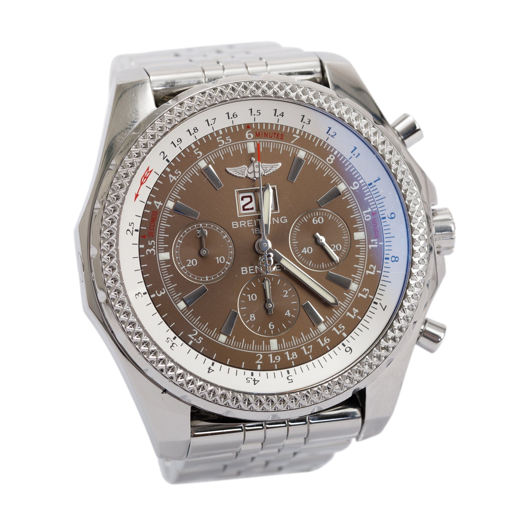 Breitling Stainless Steel Bently 6.75 49 MM Automatic Chronograph Watch