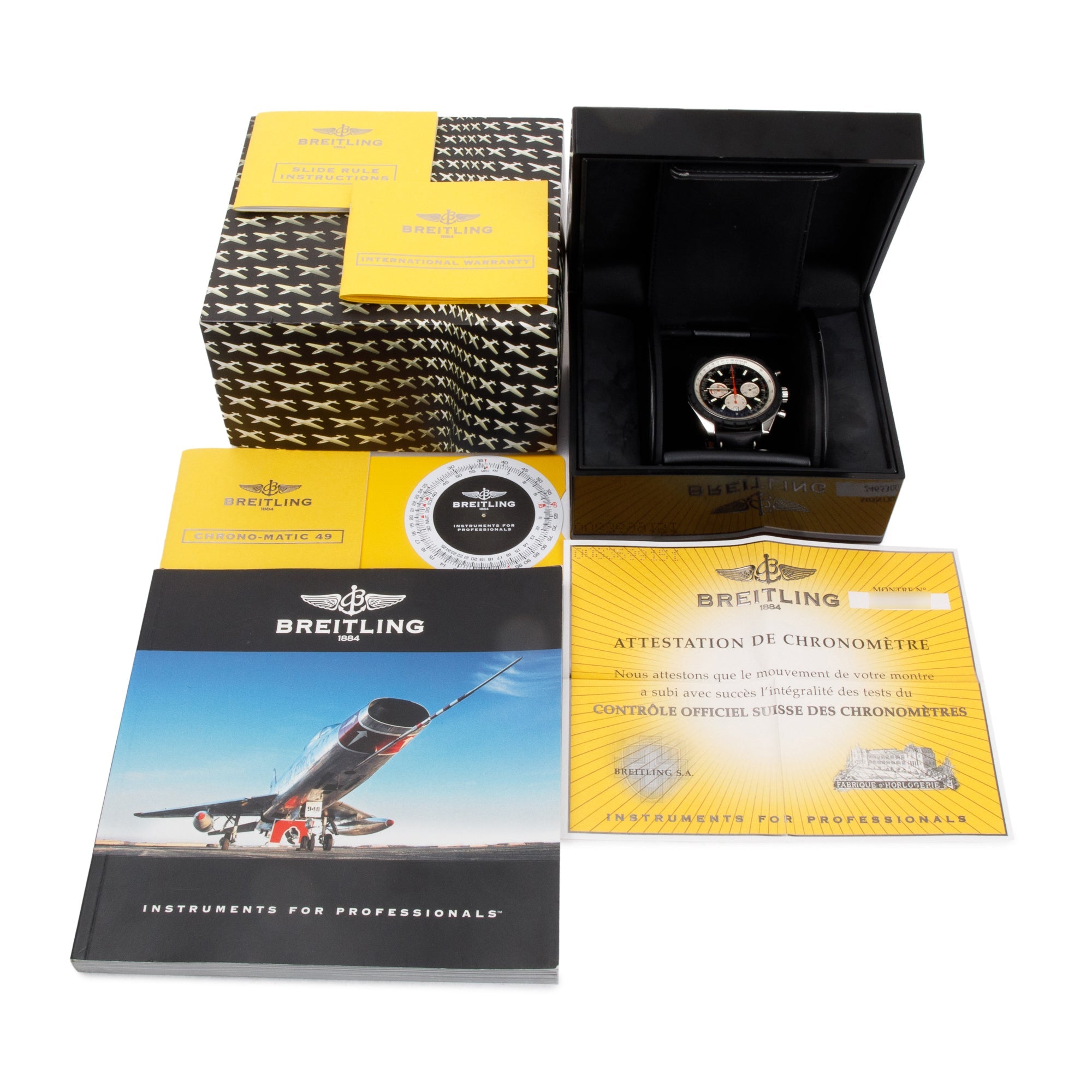 Breitling Stainless Steel Chrono-Matic Chronograph 49 MM Automatic Watch w/ Box & Papers