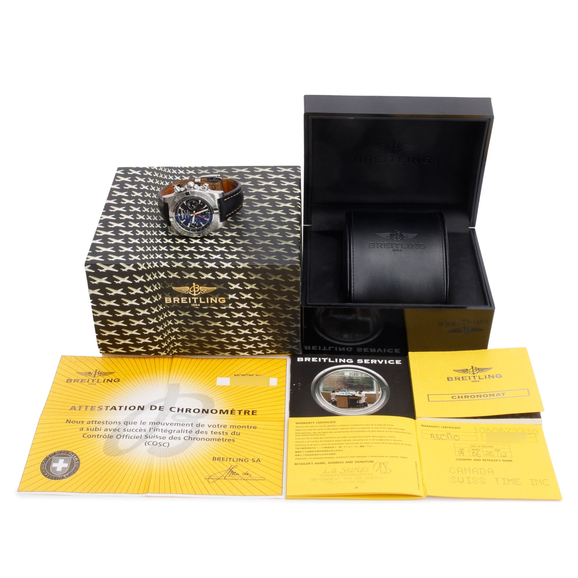 Breitling Stainless Steel Chronomat 44 MM Automatic Chronograph Watch AB0110 w/ Box & Papers