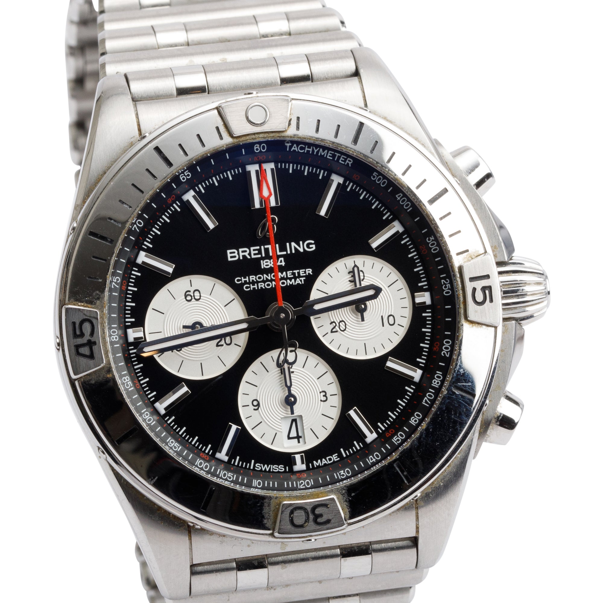 Breitling Stainless Steel Chronomat B01 42 MM Automatic Chronograph Watch Black Dial AB0134 w/ Box & Papers