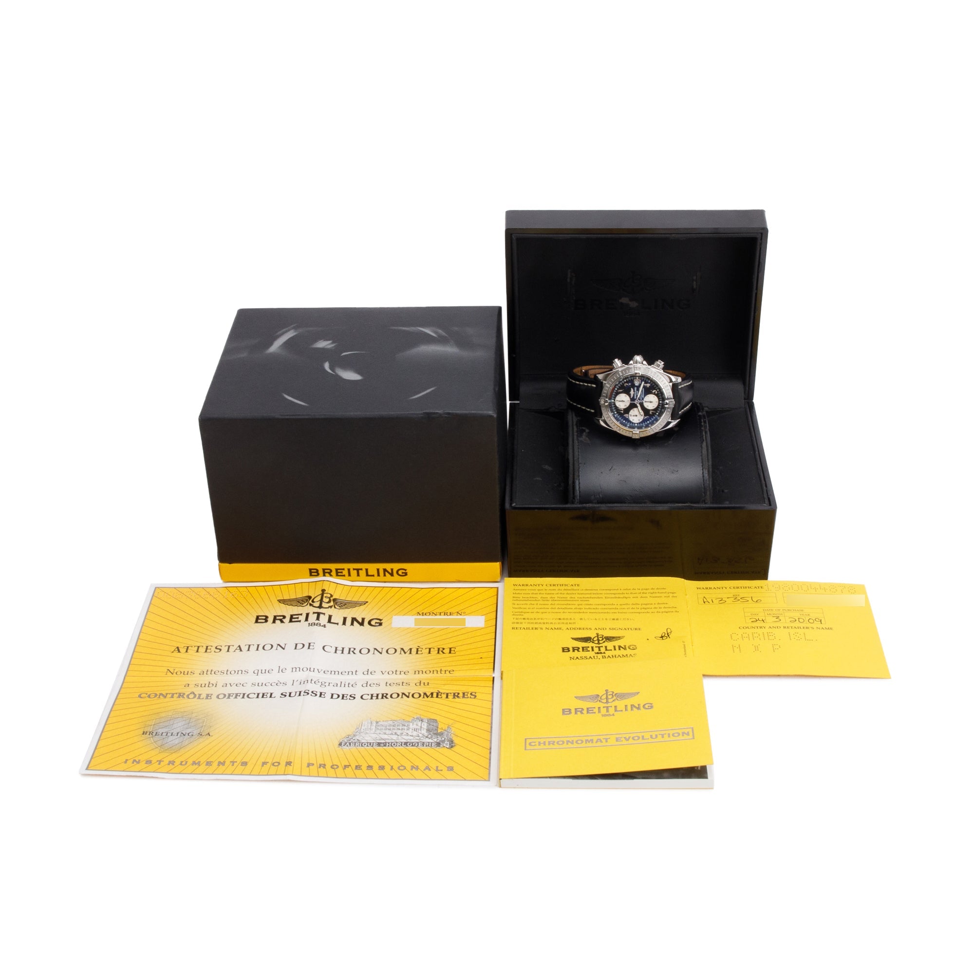 Breitling Stainless Steel Chronomat Evolution 44 MM Automatic Chronograph Watch A13356 w/ Box & Papers