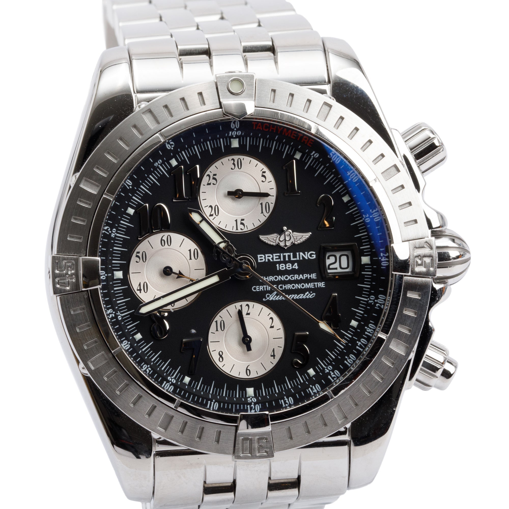 Breitling Stainless Steel Chronomat Evolution 44 MM Automatic Chronograph Watch A13356 w/ Box & Papers