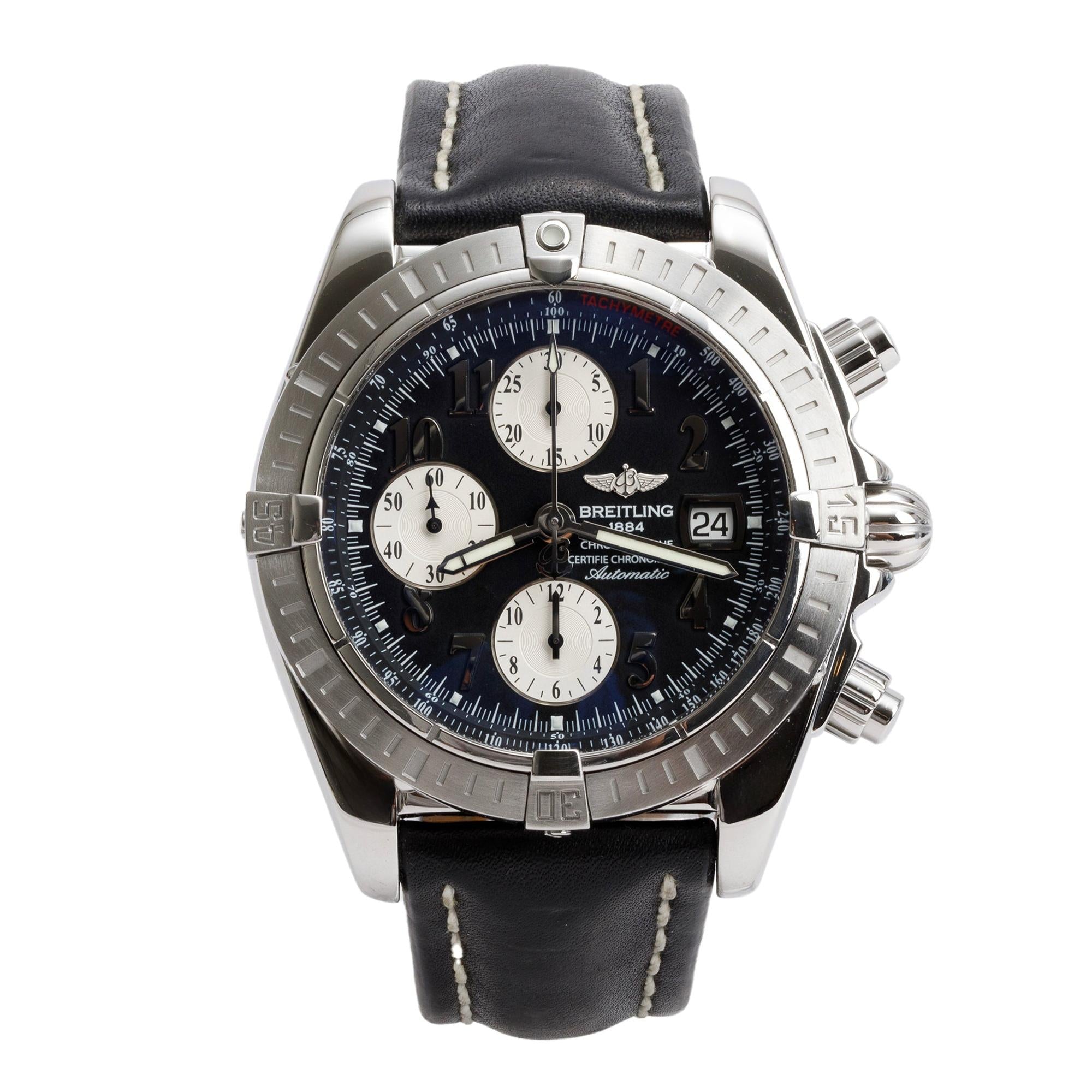 Breitling Stainless Steel Chronomat Evolution 44 MM Automatic Chronograph Watch A13356 w/ Box & Papers