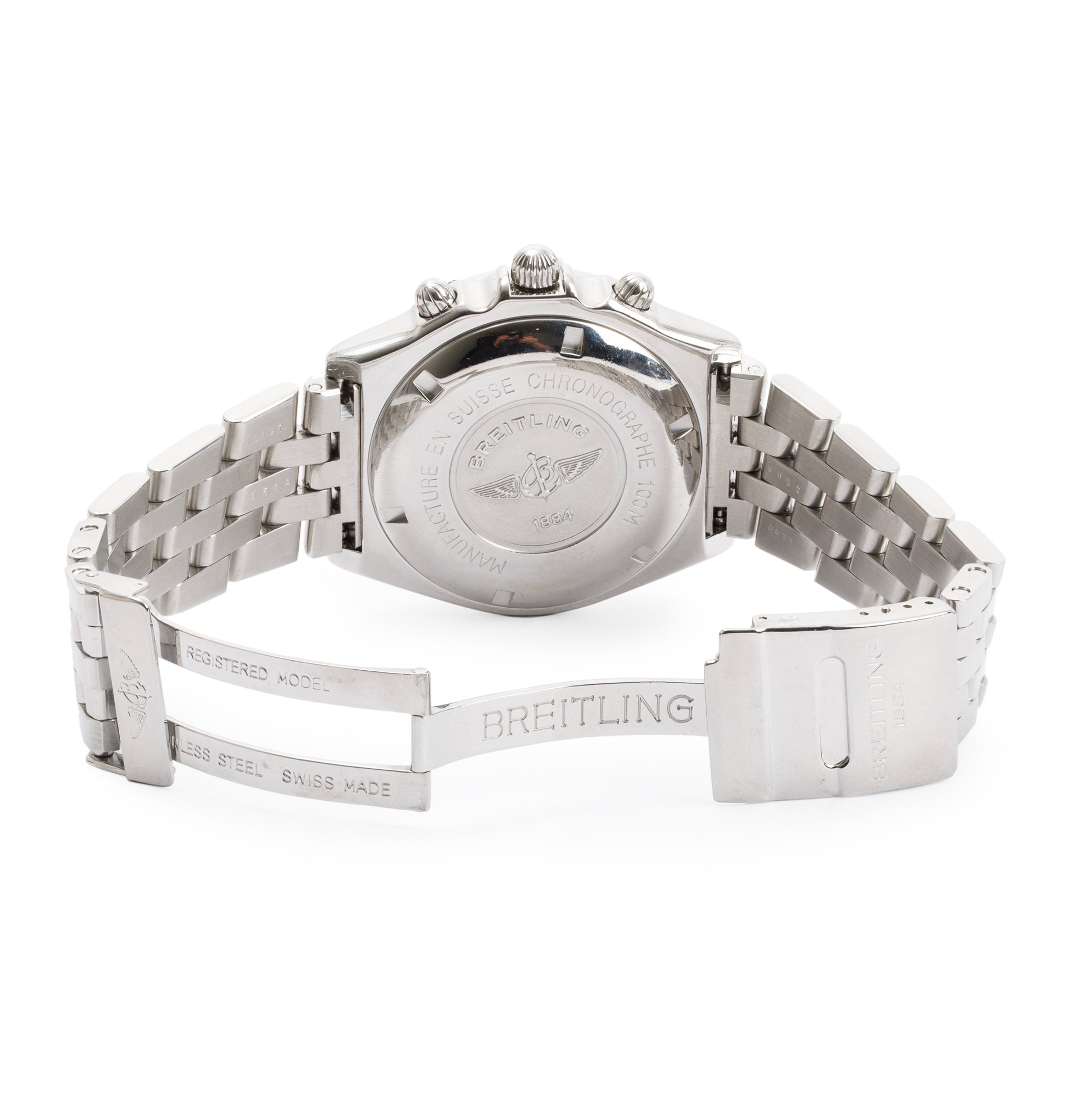 Breitling Stainless Steel Crosswind Chronograph 43MM Automatic Watch w/ Box