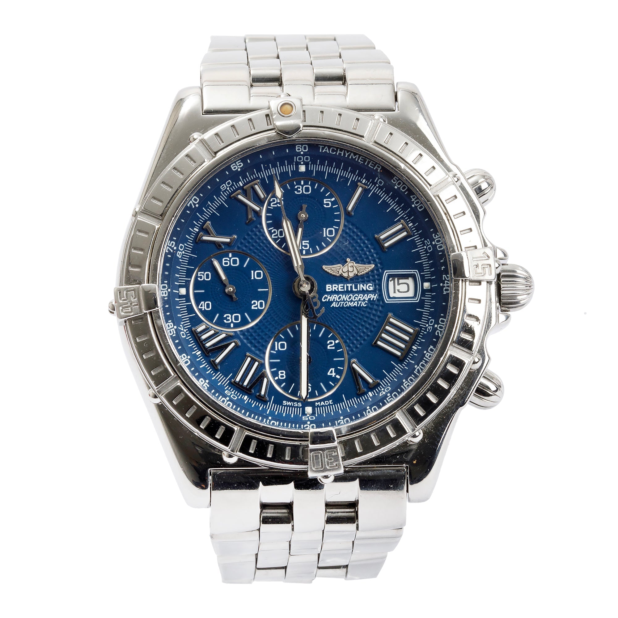 Breitling Stainless Steel Crosswind Chronograph 43MM Automatic Watch w/ Box