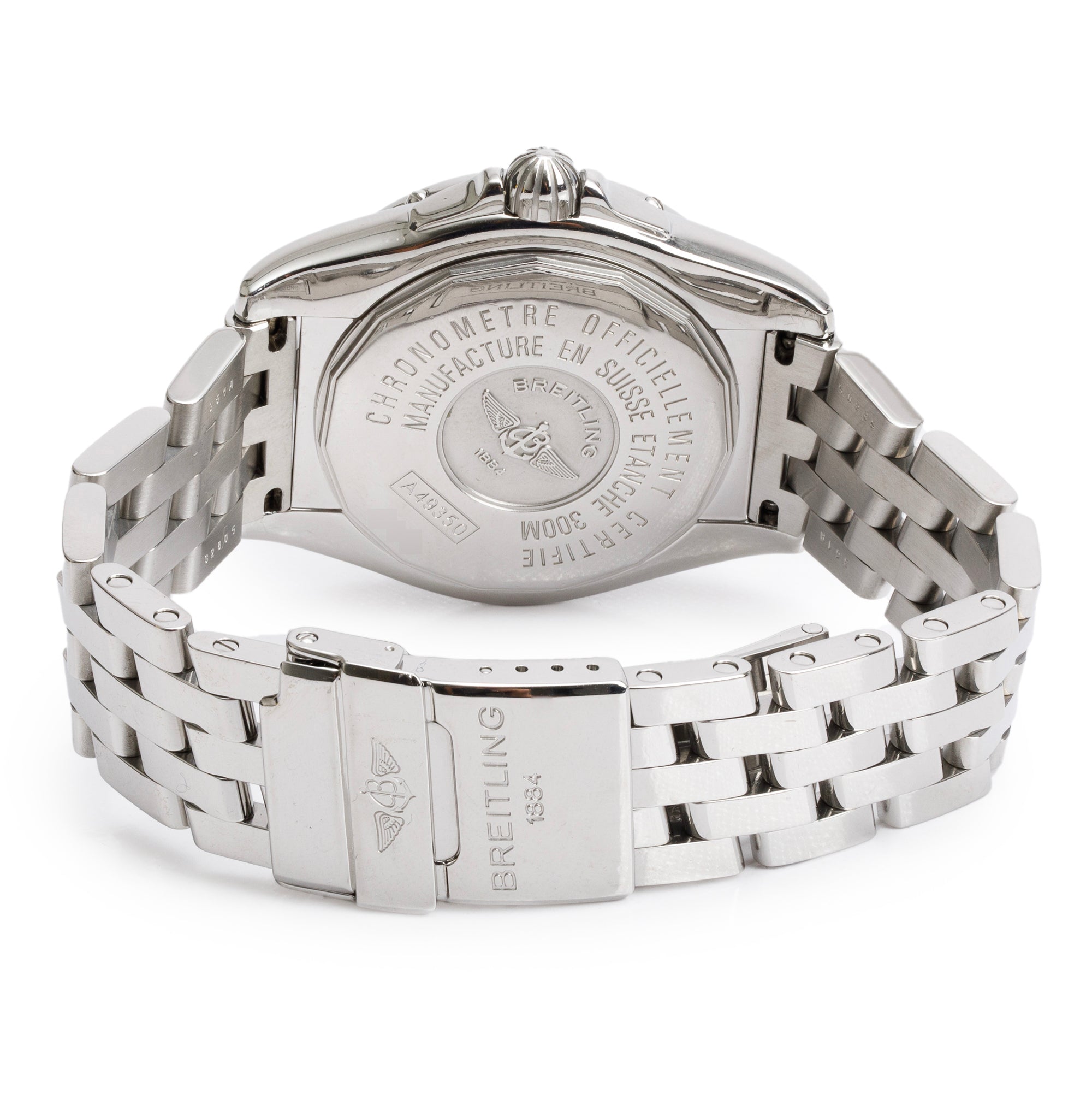 Breitling Stainless Steel Galactic Cockpit 41 MM Automatic Watch Black Dial A49350 w/ Box, Papers & Extra Strap