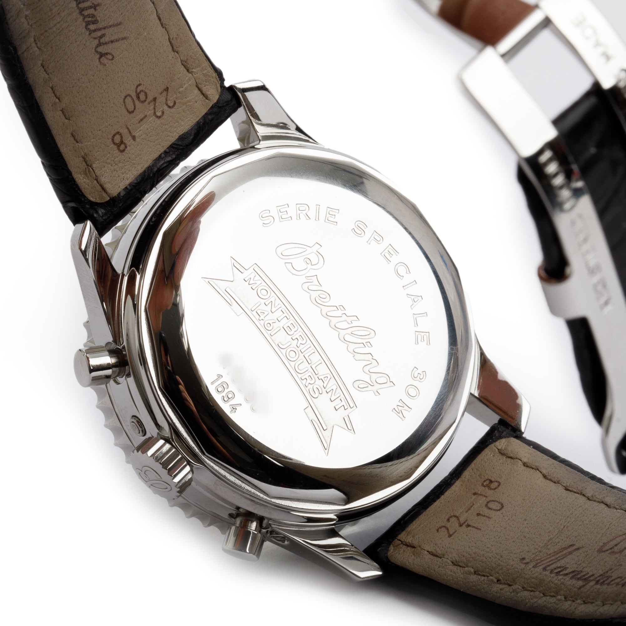 Breitling Stainless Steel Montbrillant 41.5 MM Chronograph Moonphase Automatic Watch w/ Box