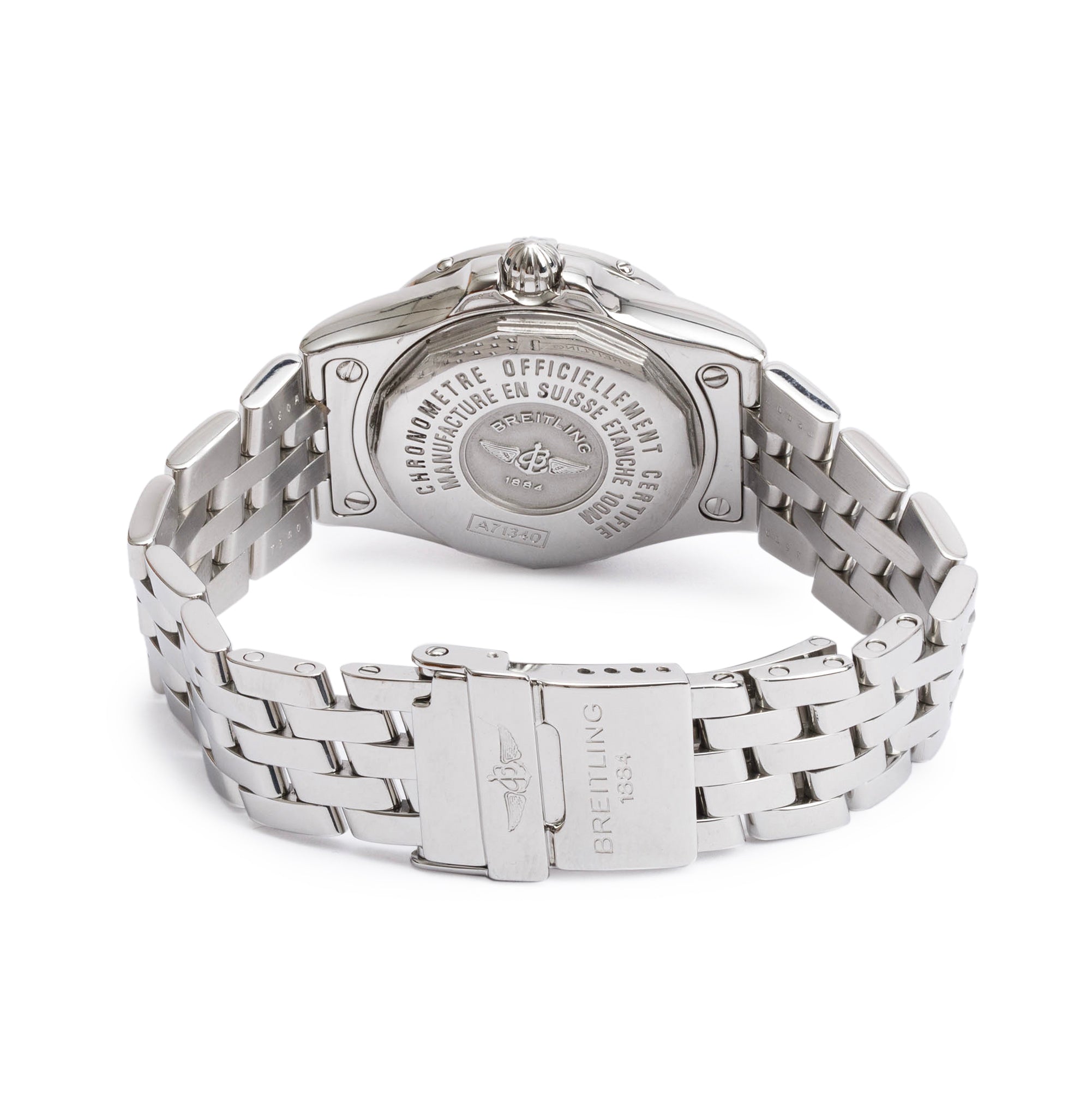 Breitling Stainless Steel Mother of Pearl Diamond Dial Starliner 30 MM Watch A71340