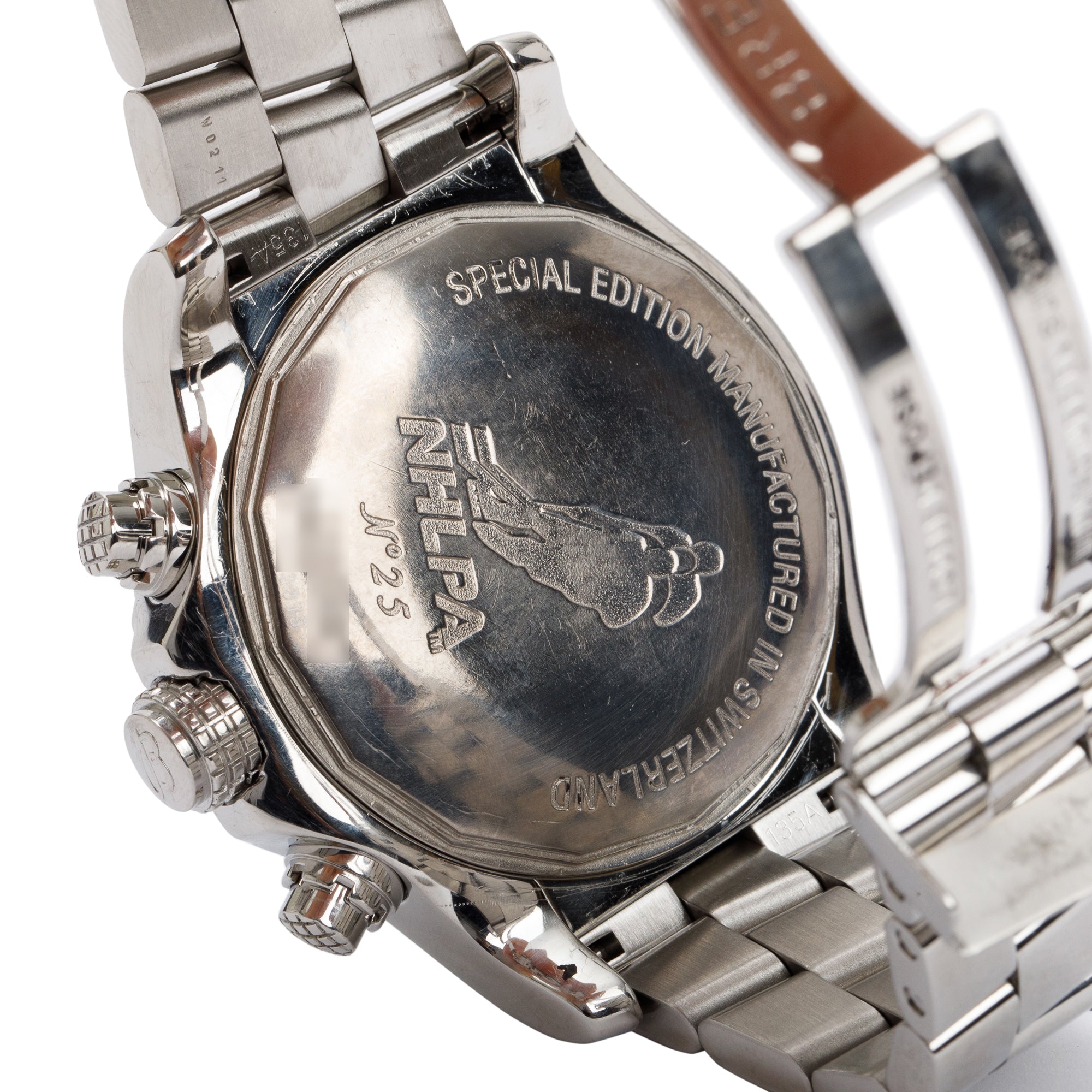 Breitling Stainless Steel NHLPA Super Avenger 48 MM Automatic Chronograph Watch w/ Mother of Pearl Diamond Dial