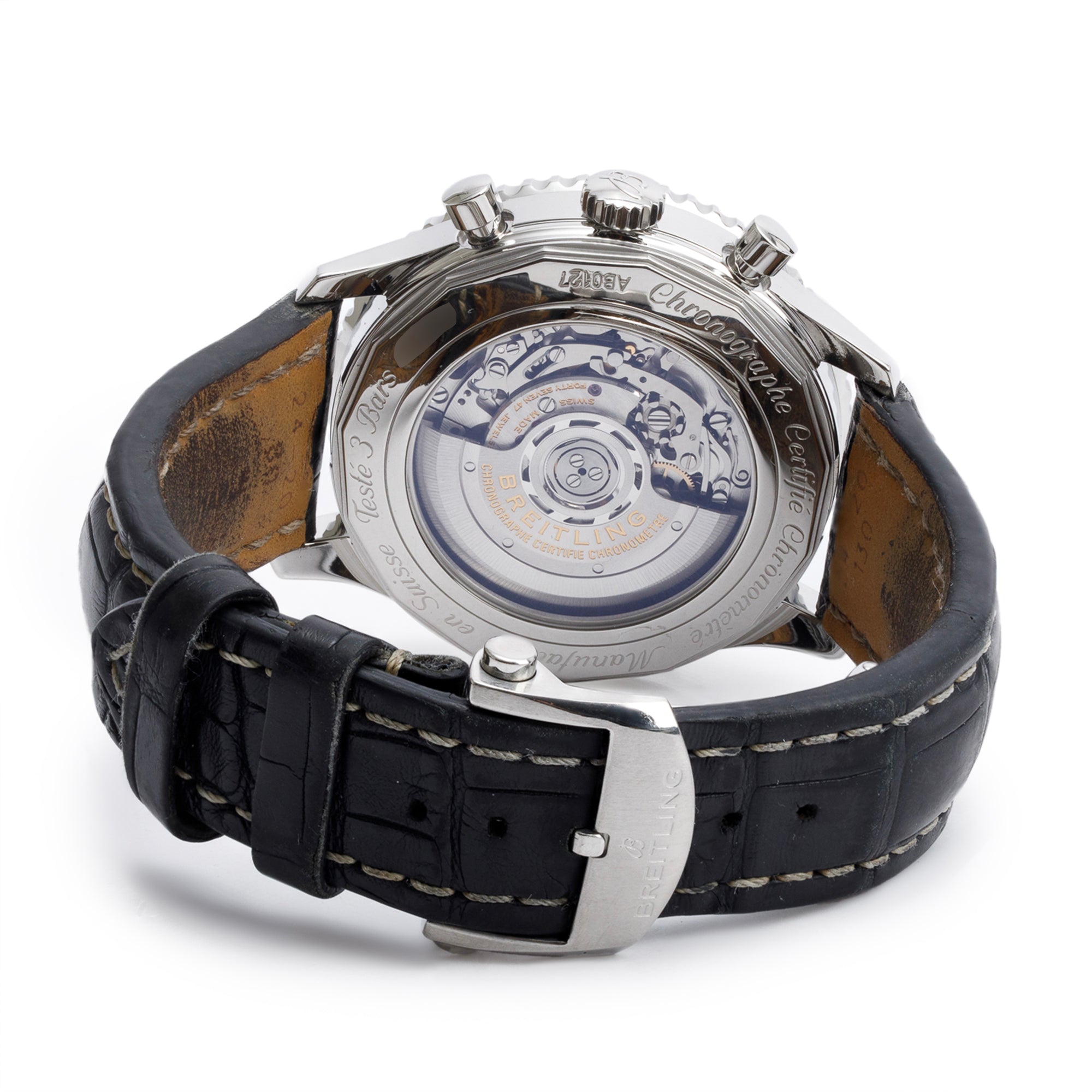 Breitling Stainless Steel Navitimer 46 MM Automatic Chronograph Watch Black Dial AB0127 w/ Box & Papers