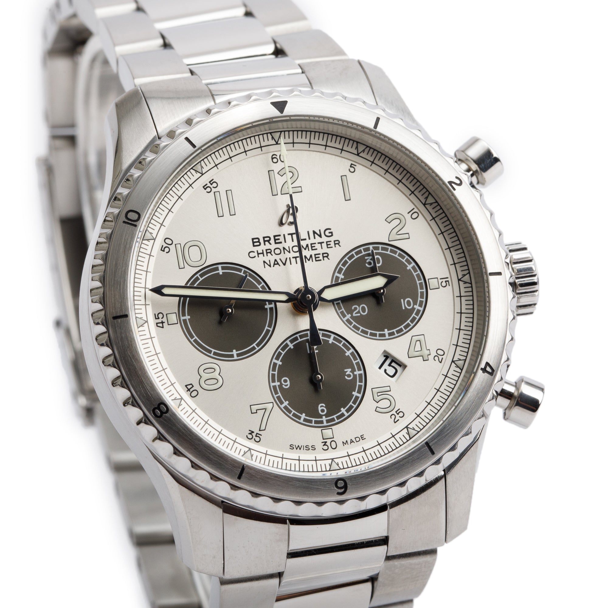 Breitling Stainless Steel Navitimer Aviator 8 B01 43 MM Automatic Chronograph Watch AB0117 w/ Box & Papers