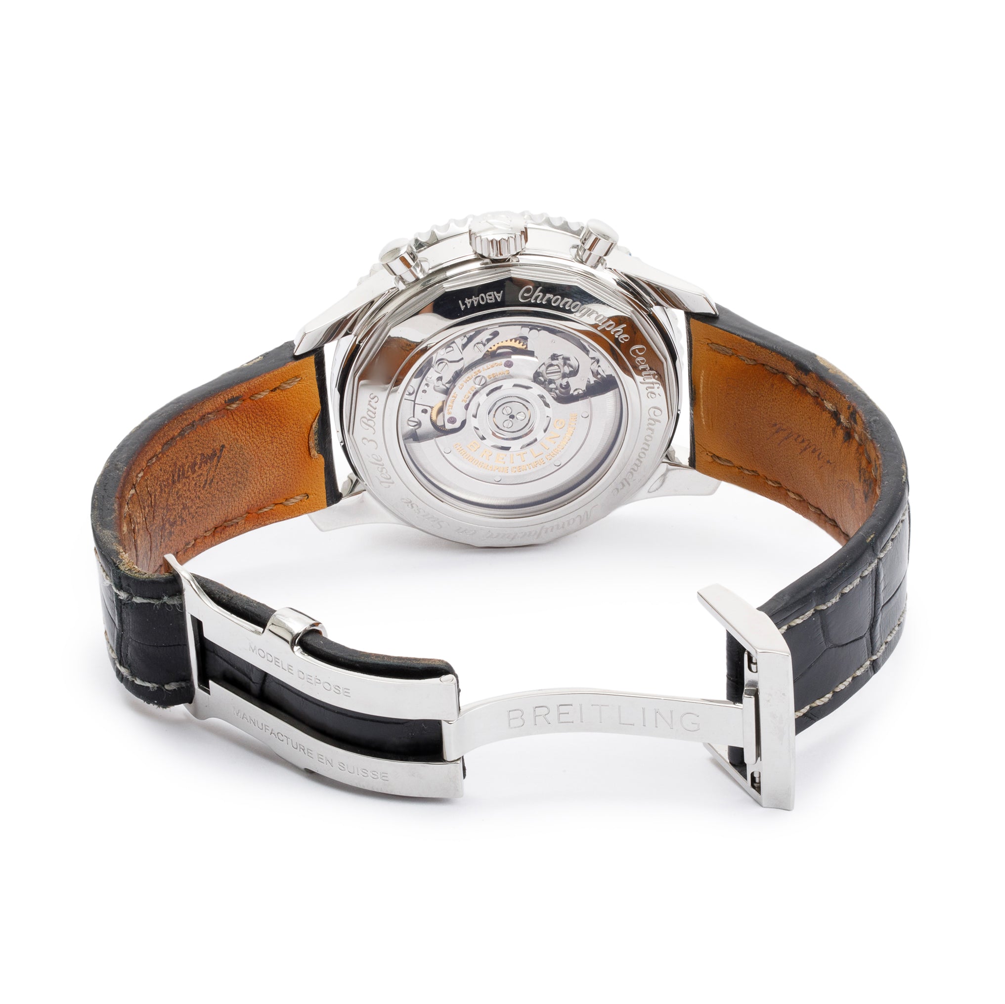 Breitling Stainless Steel Navitimer GMT 48 MM Automatic Chronograph Watch w/ Box & Papers