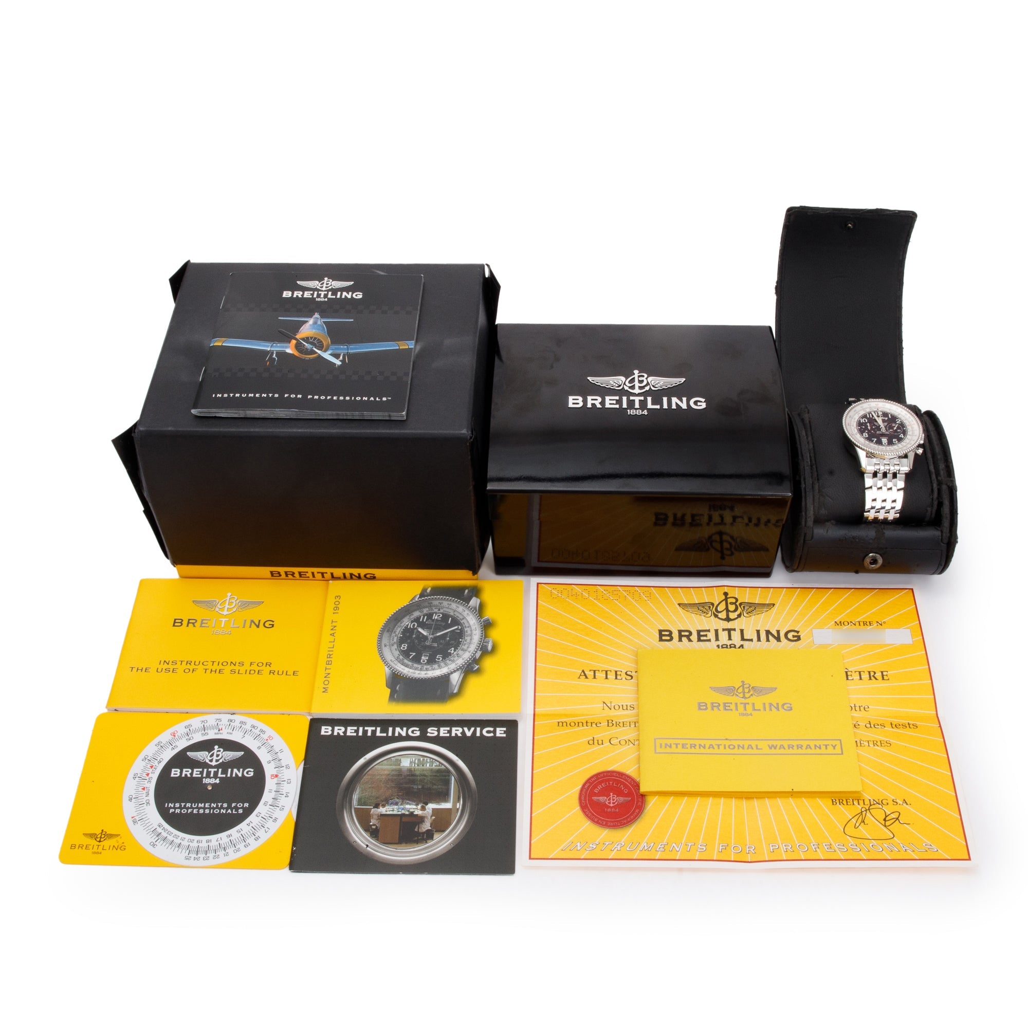 Breitling Stainless Steel Navitimer Montbrillant 1903 Special Edition 42 MM Automatic Chronograph Watch w/ Box & Papers